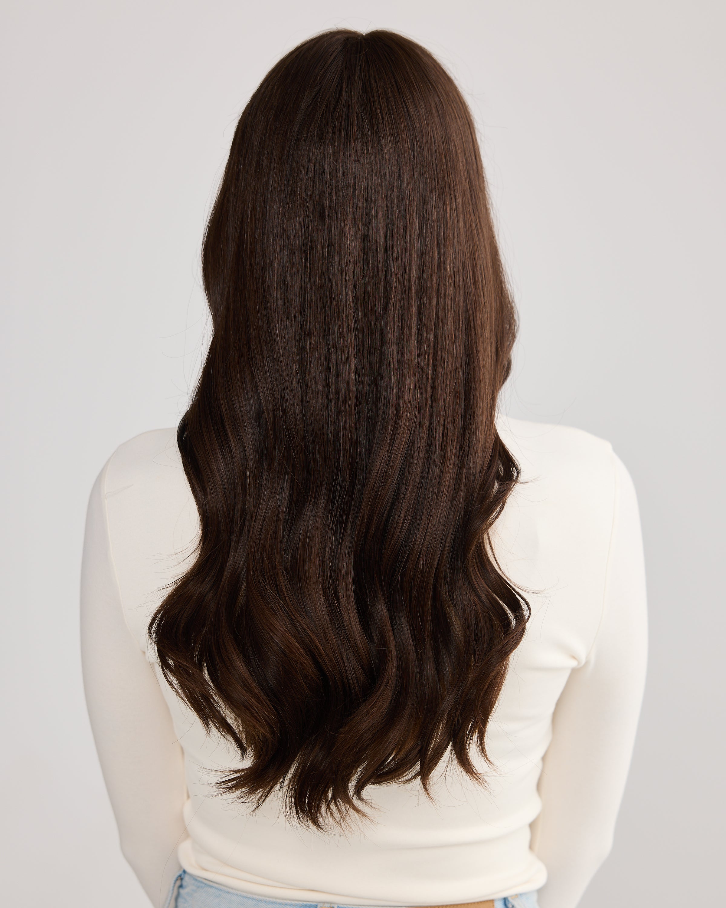 NATURAL DEEP BRUNETTE // LACE TOPPER // 22 INCHES // 8x8 CAP