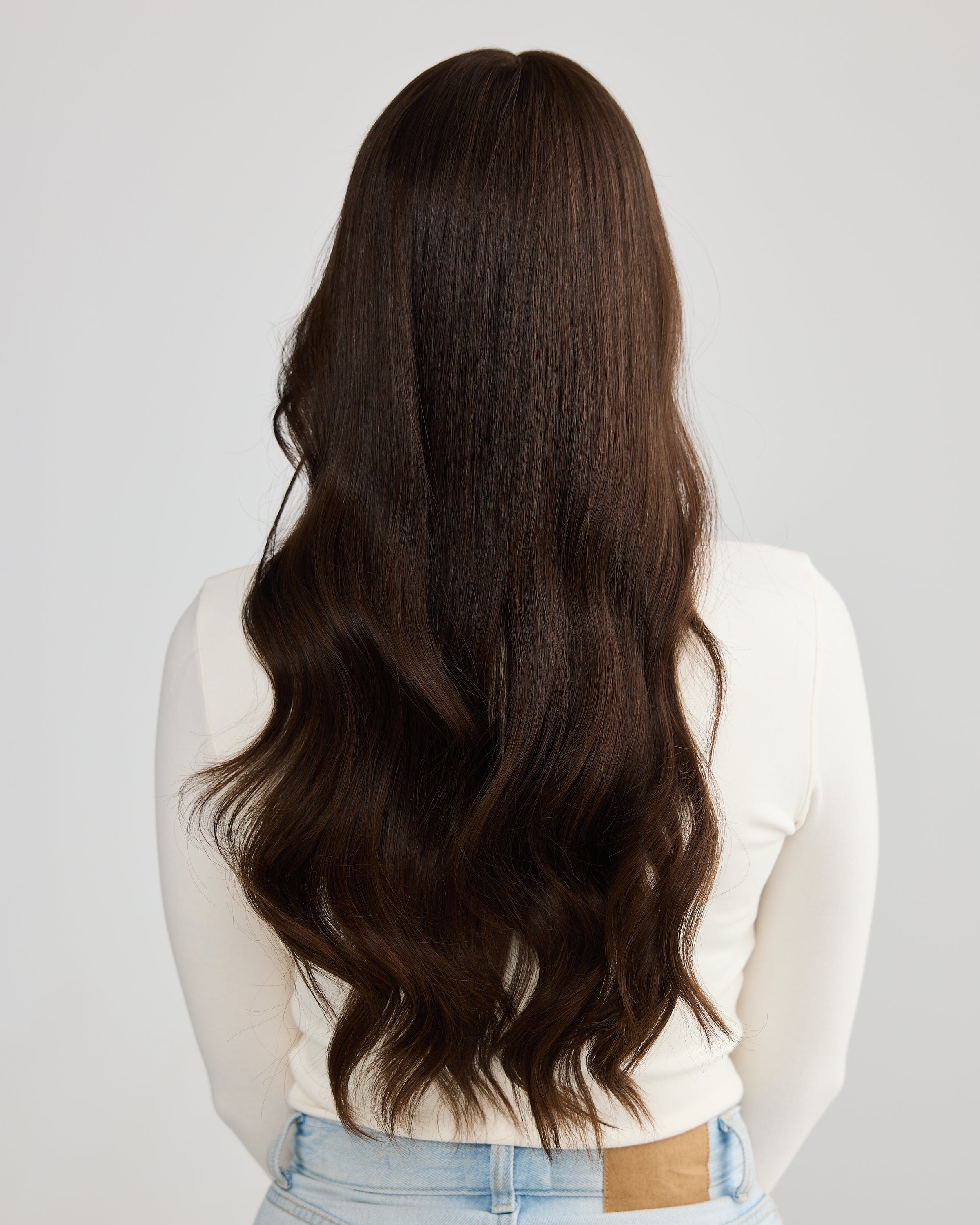 NATURAL DEEP BRUNETTE // LACE TOPPER // 24 INCHES // 8x8 CAP