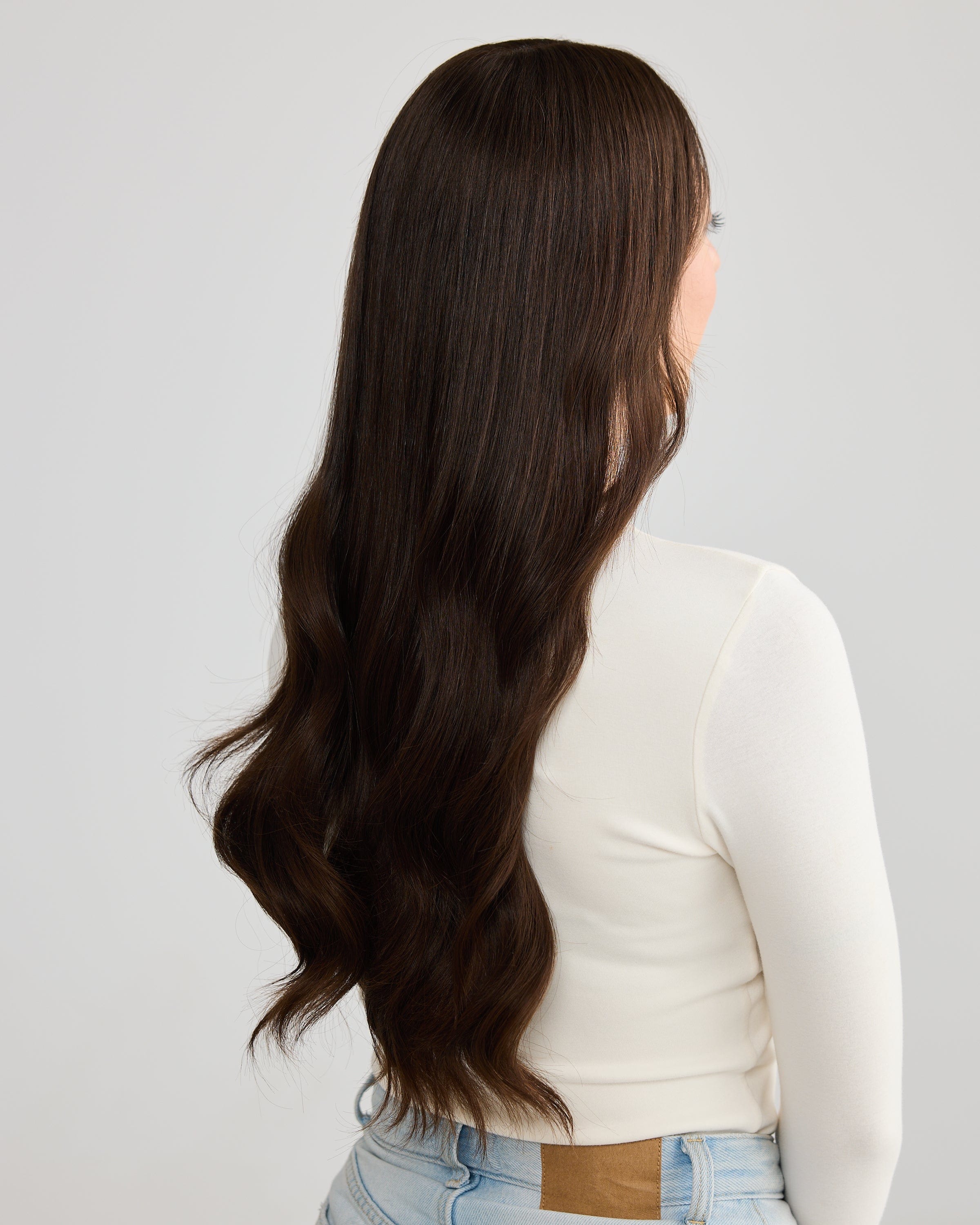 NATURAL DEEP BRUNETTE // LACE TOPPER // 24 INCHES // 8x8 CAP