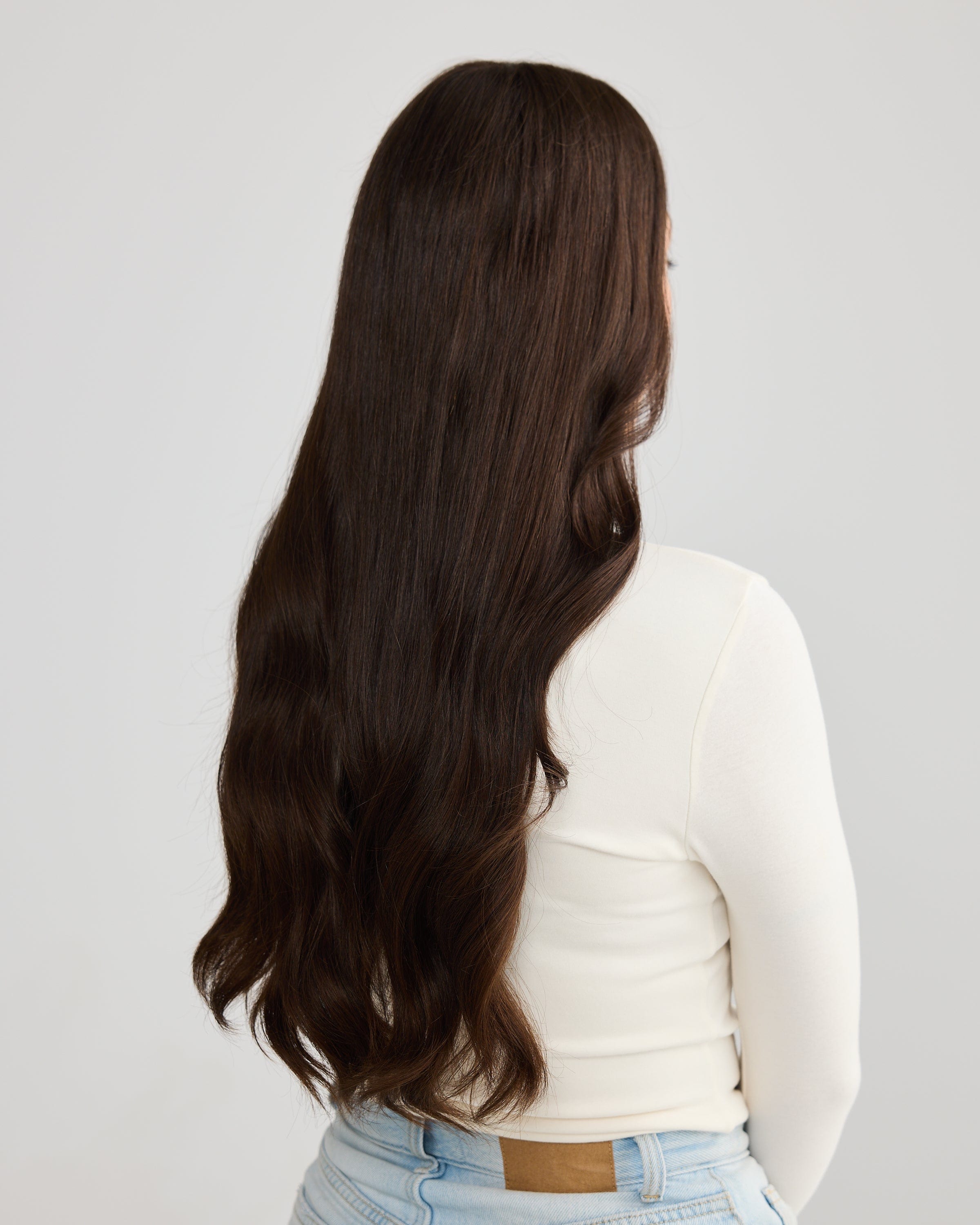 NATURAL DEEP BRUNETTE // LACE TOPPER // 24 INCHES // 8x8 CAP