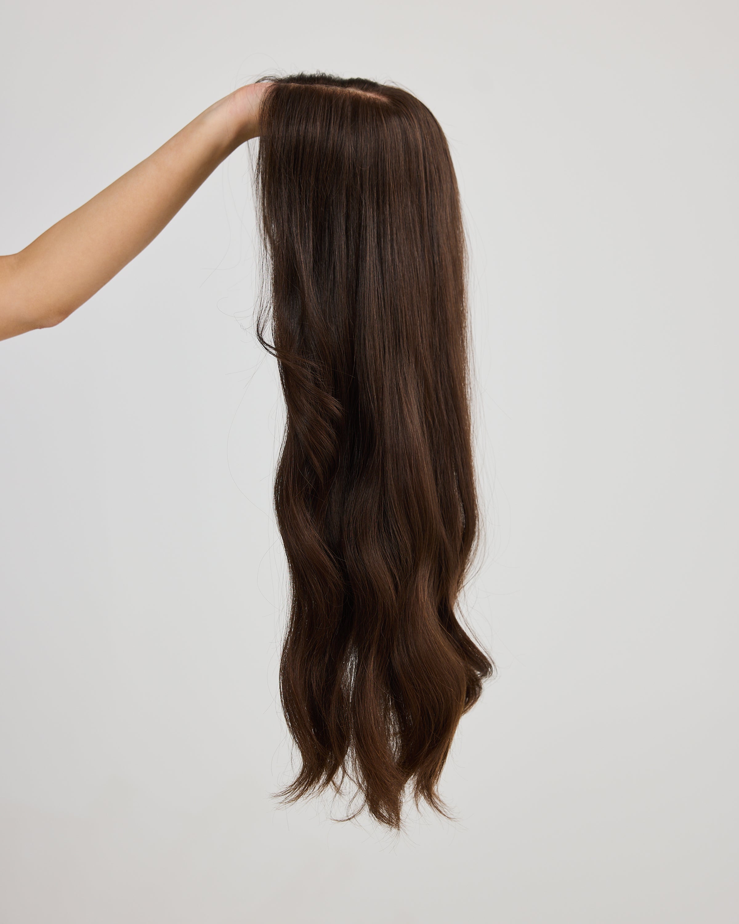 NATURAL DEEP BRUNETTE // LACE TOPPER // 24 INCHES // 8x8 CAP