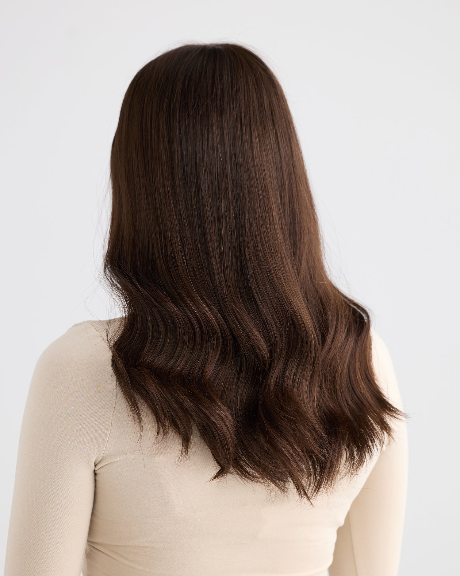 NATURAL DEEP BRUNETTE // LACE TOPPER // 18 INCHES // 8x8 CAP