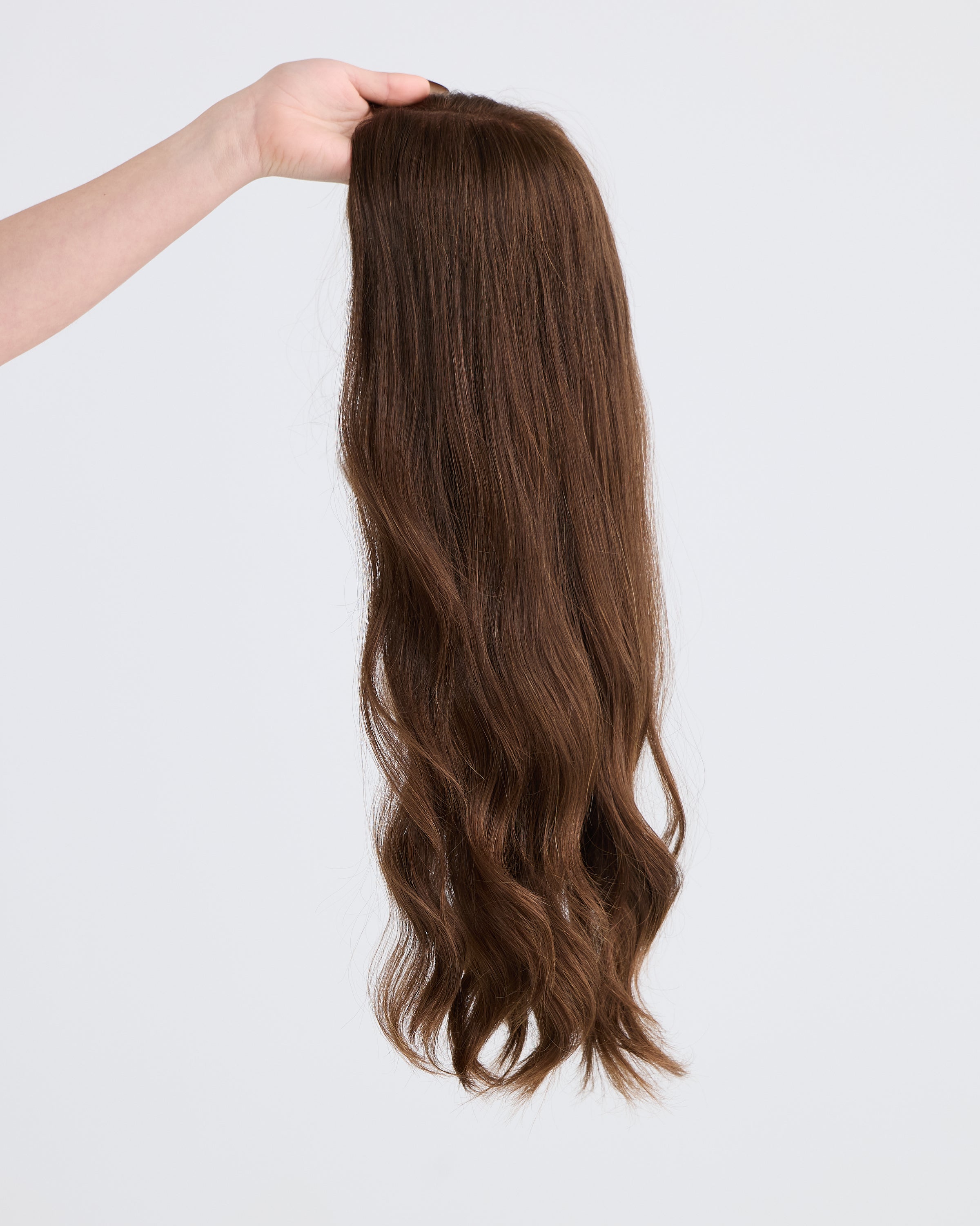 NATURAL DEEP BRUNETTE // LACE TOPPER // 24 INCHES // 8x8 CAP