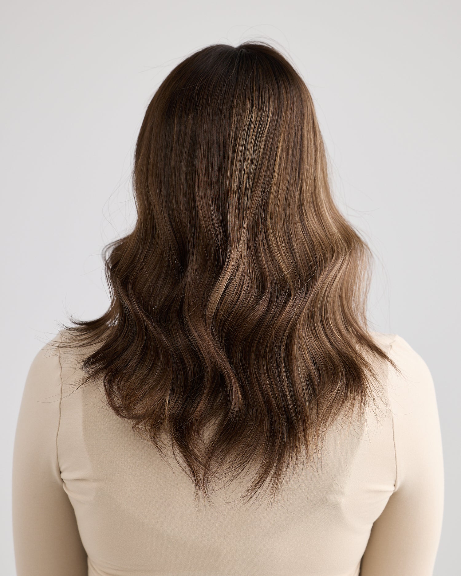 BRUNETTE GLOW // LACE TOPPER // 16 INCHES // 7x7 CAP