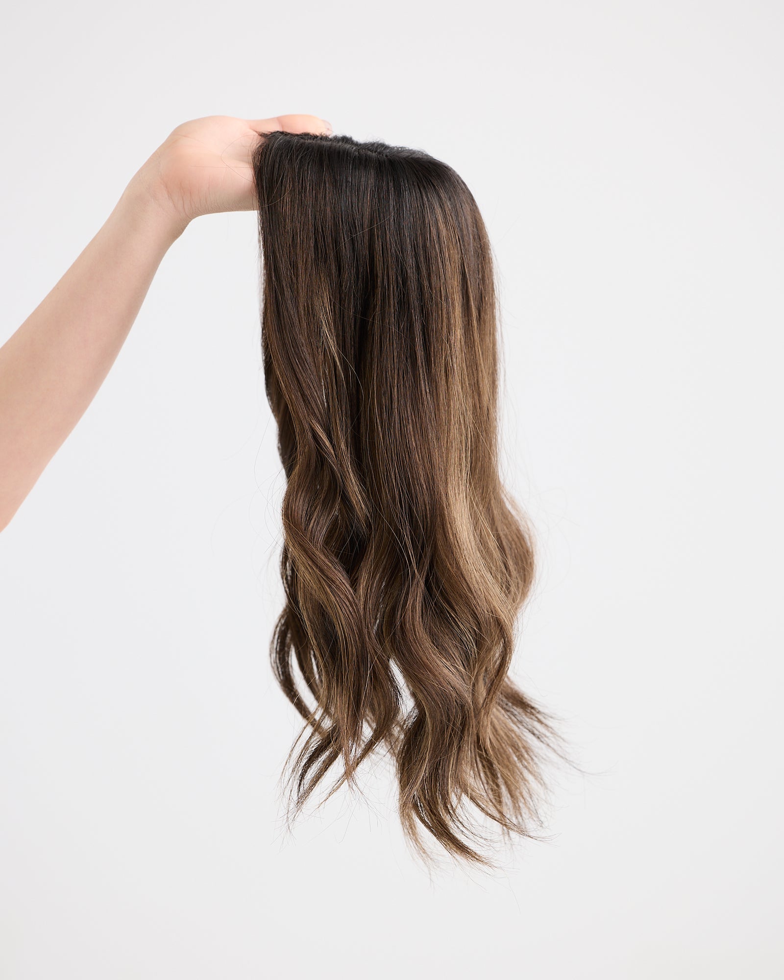 BRUNETTE GLOW // LACE TOPPER // 16 INCHES // 7x7 CAP