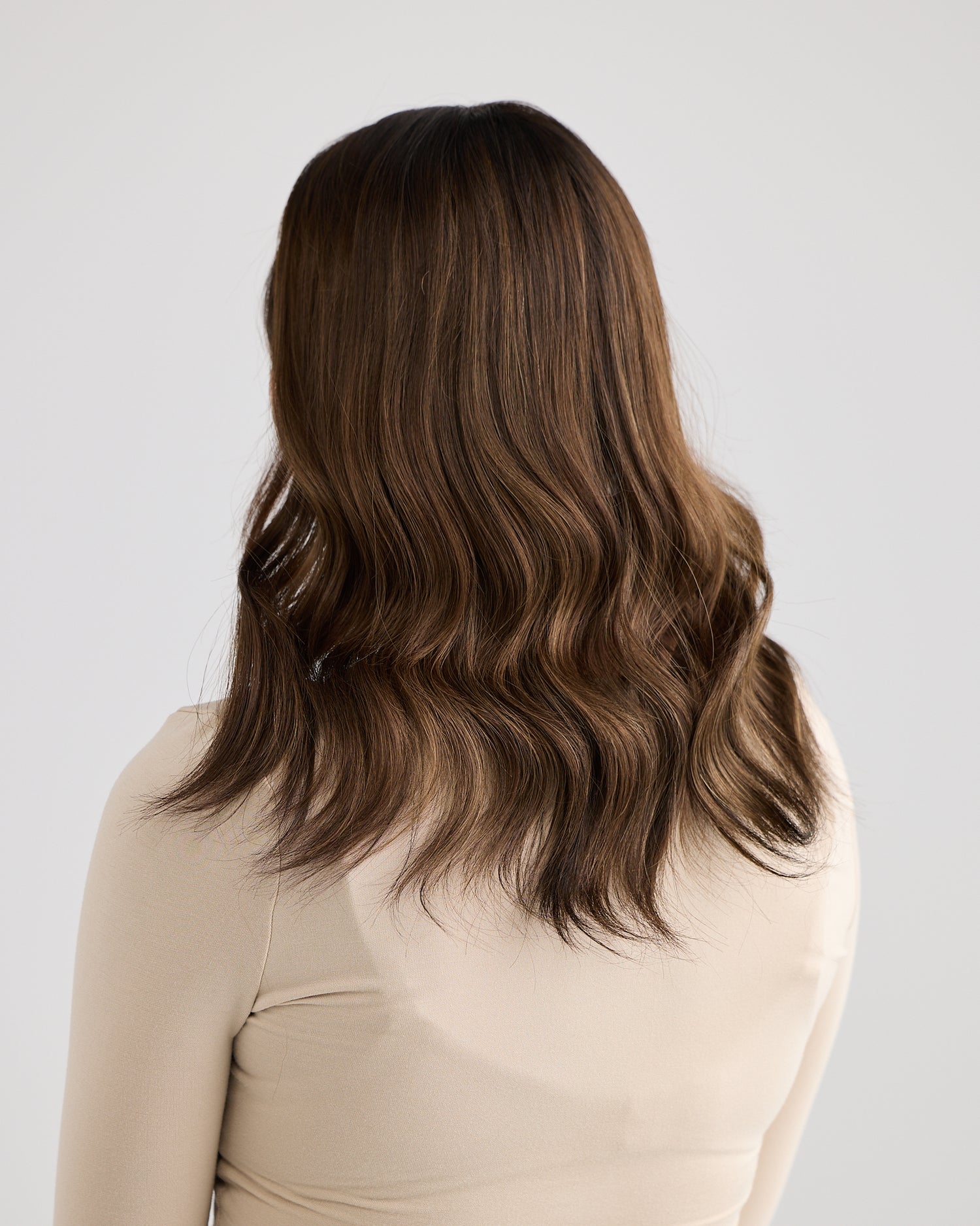 DARK COCOA BLEND // LACE TOPPER // 16 INCHES // 8x8 CAP