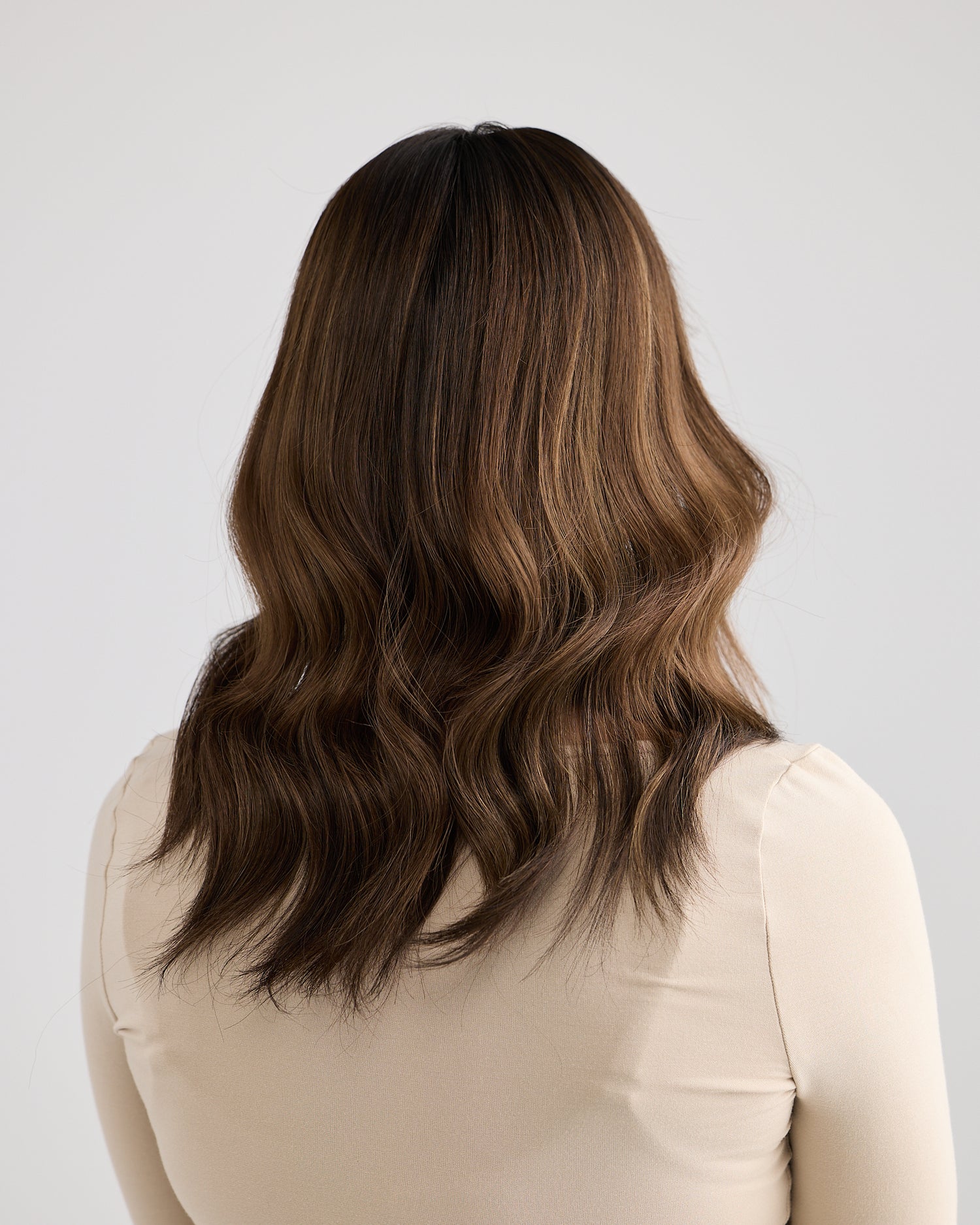 DARK COCOA BLEND // LACE TOPPER // 16 INCHES // 8x8 CAP