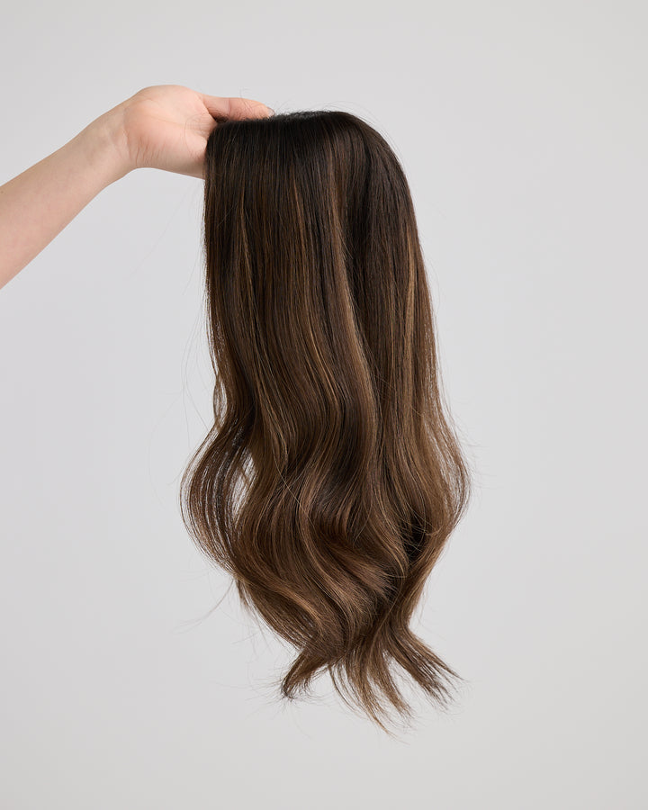 BRUNETTE GLOW // LACE TOPPER // 16 INCHES // 8x8 CAP