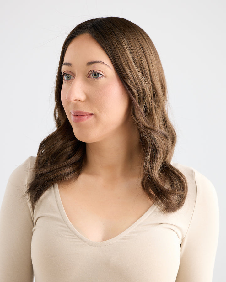 BRUNETTE GLOW // LACE TOPPER // 16 INCHES // 8x8 CAP