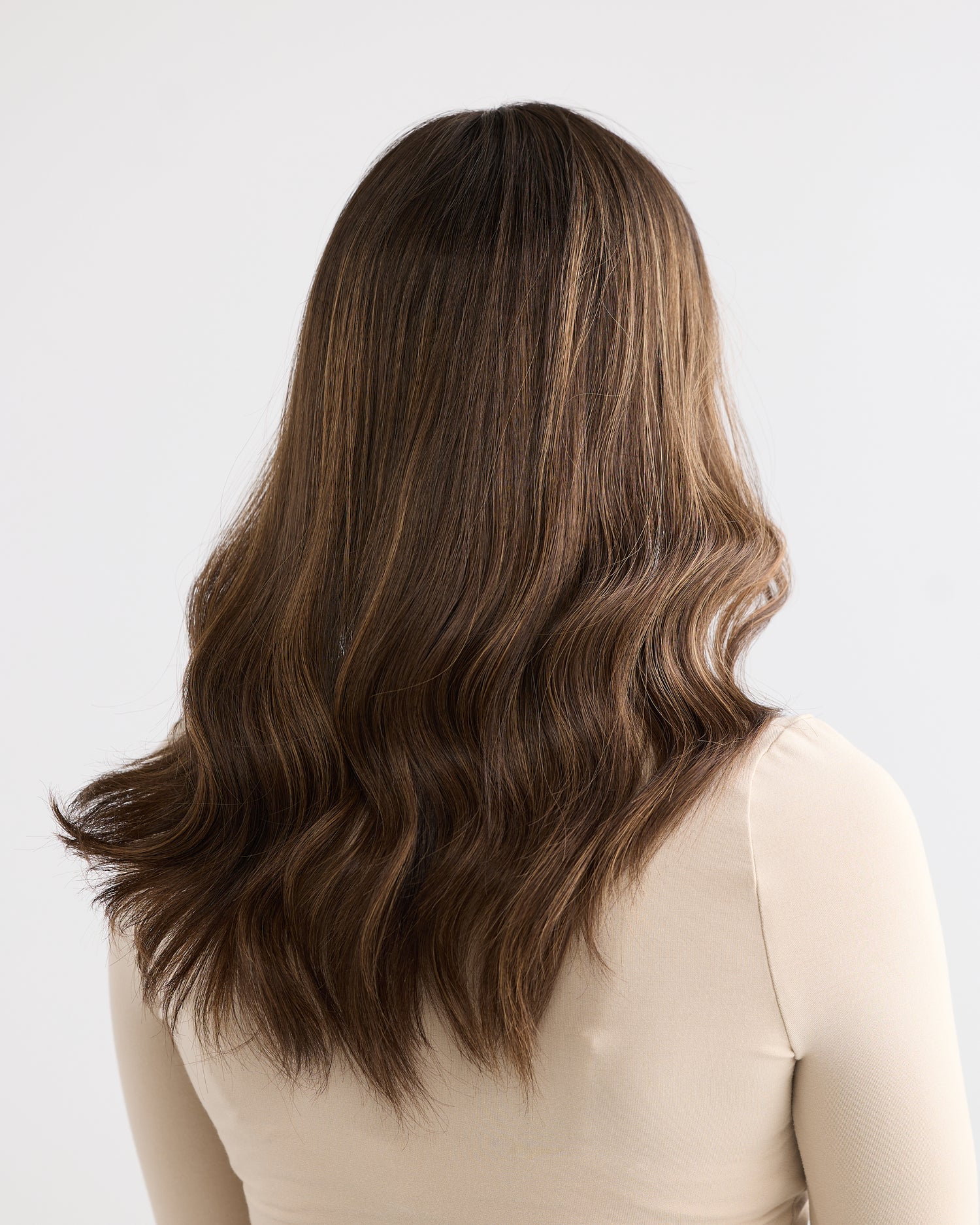 DARK HIGHLIGHTED BRUNETTE // LACE TOPPER // 18 INCHES // 8x8 CAP