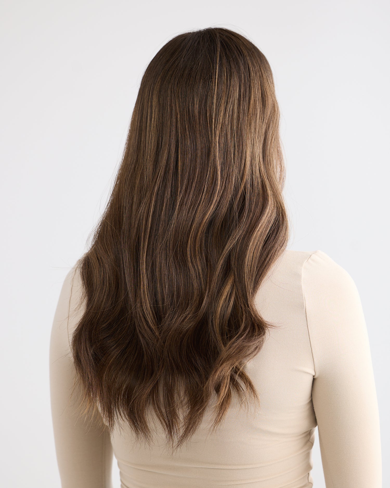 DARK HIGHLIGHTED BRUNETTE // LACE TOPPER // 20 INCHES // 8x8 CAP