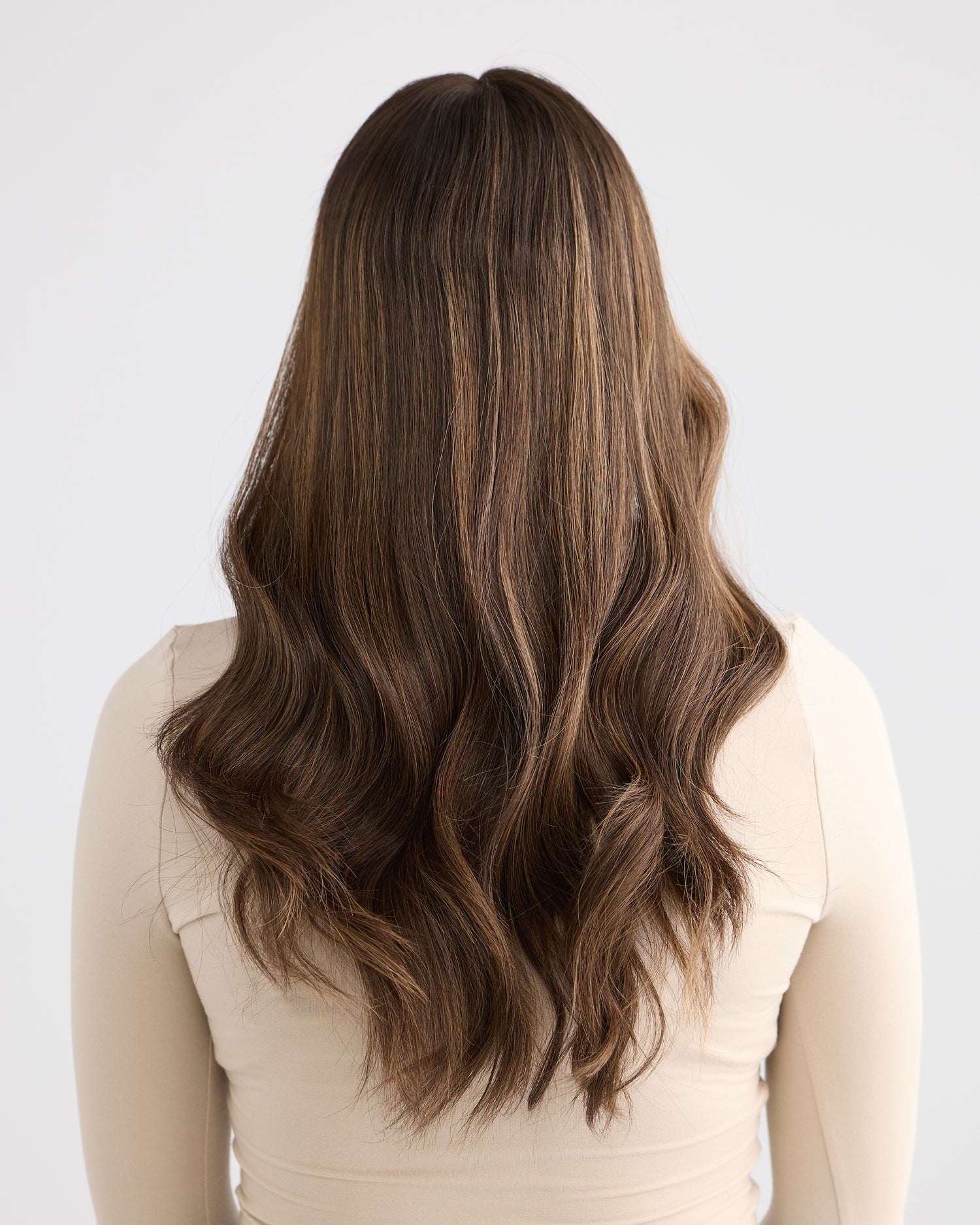 DARK HIGHLIGHTED BRUNETTE // LACE TOPPER // 20 INCHES // 8x8 CAP