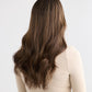 DARK HIGHLIGHTED BRUNETTE // LACE TOPPER // 20 INCHES // 8x8 CAP