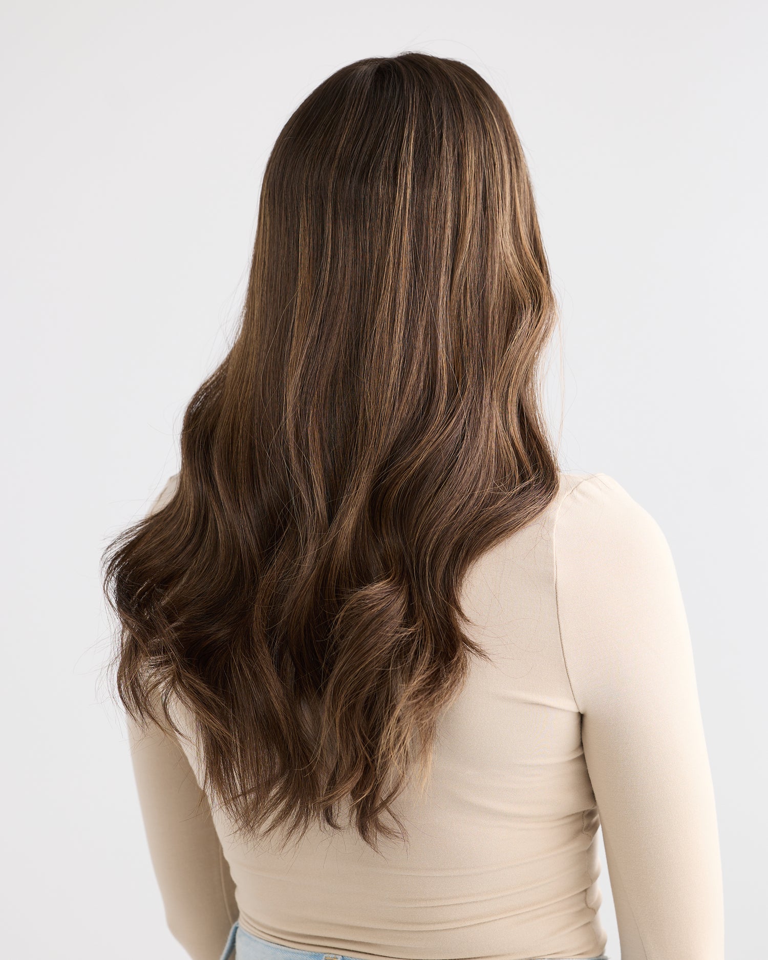 DARK HIGHLIGHTED BRUNETTE // LACE TOPPER // 20 INCHES // 8x8 CAP