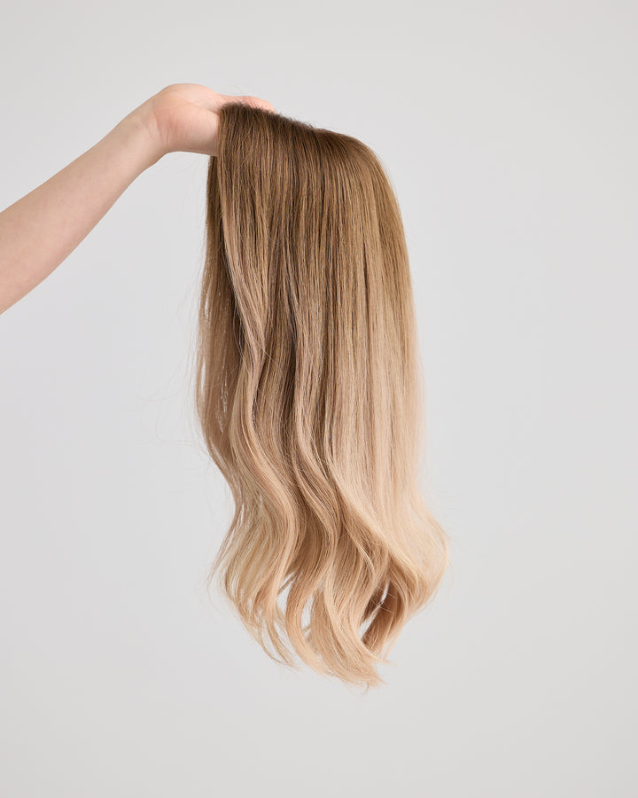 CHAMPAGNE BLONDE // LACE TOPPER // 16 INCHES // 8x8 CAP