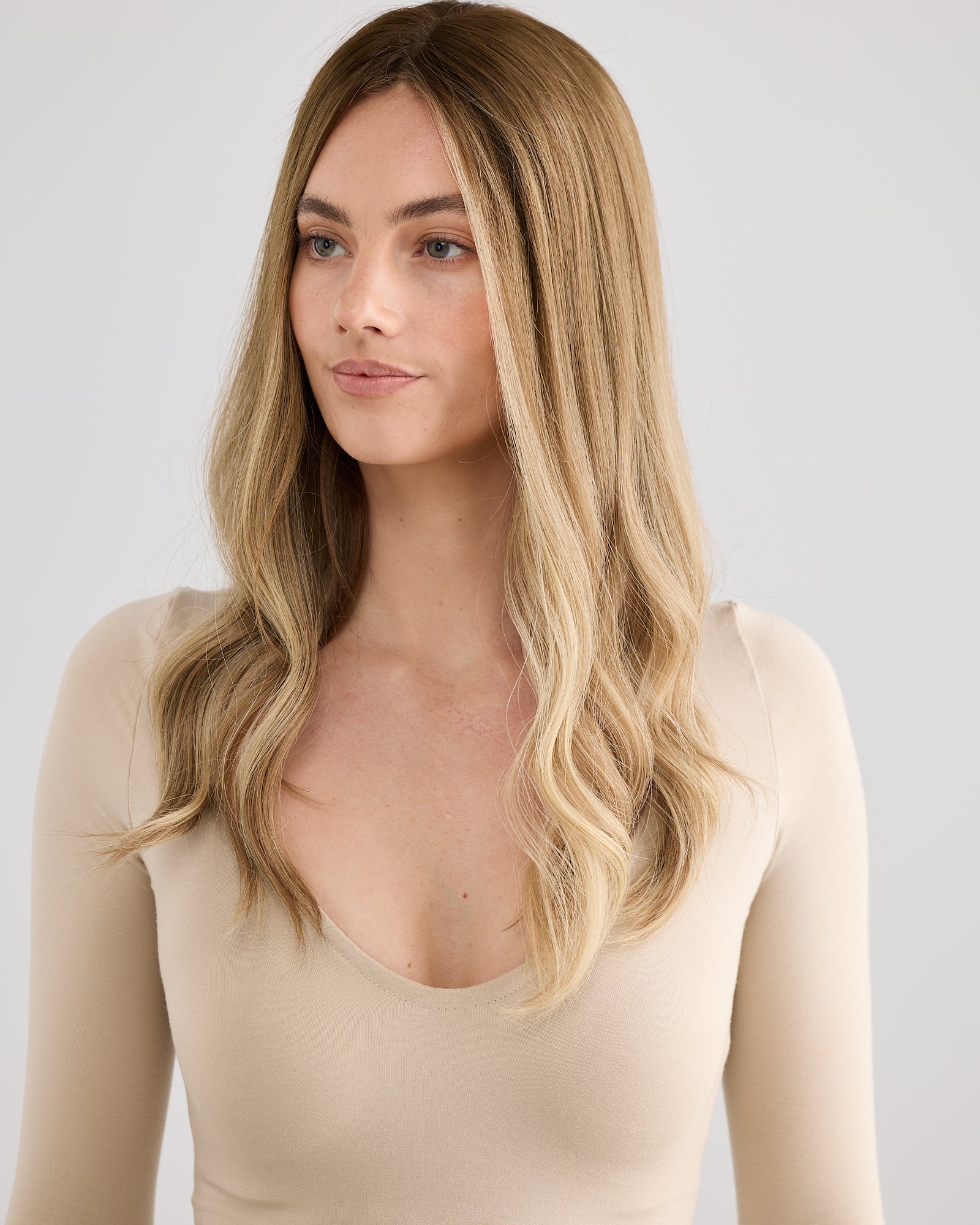 DREAMY BLONDE BALAYAGE // LACE TOPPER // 20 INCHES // 7x7 CAP