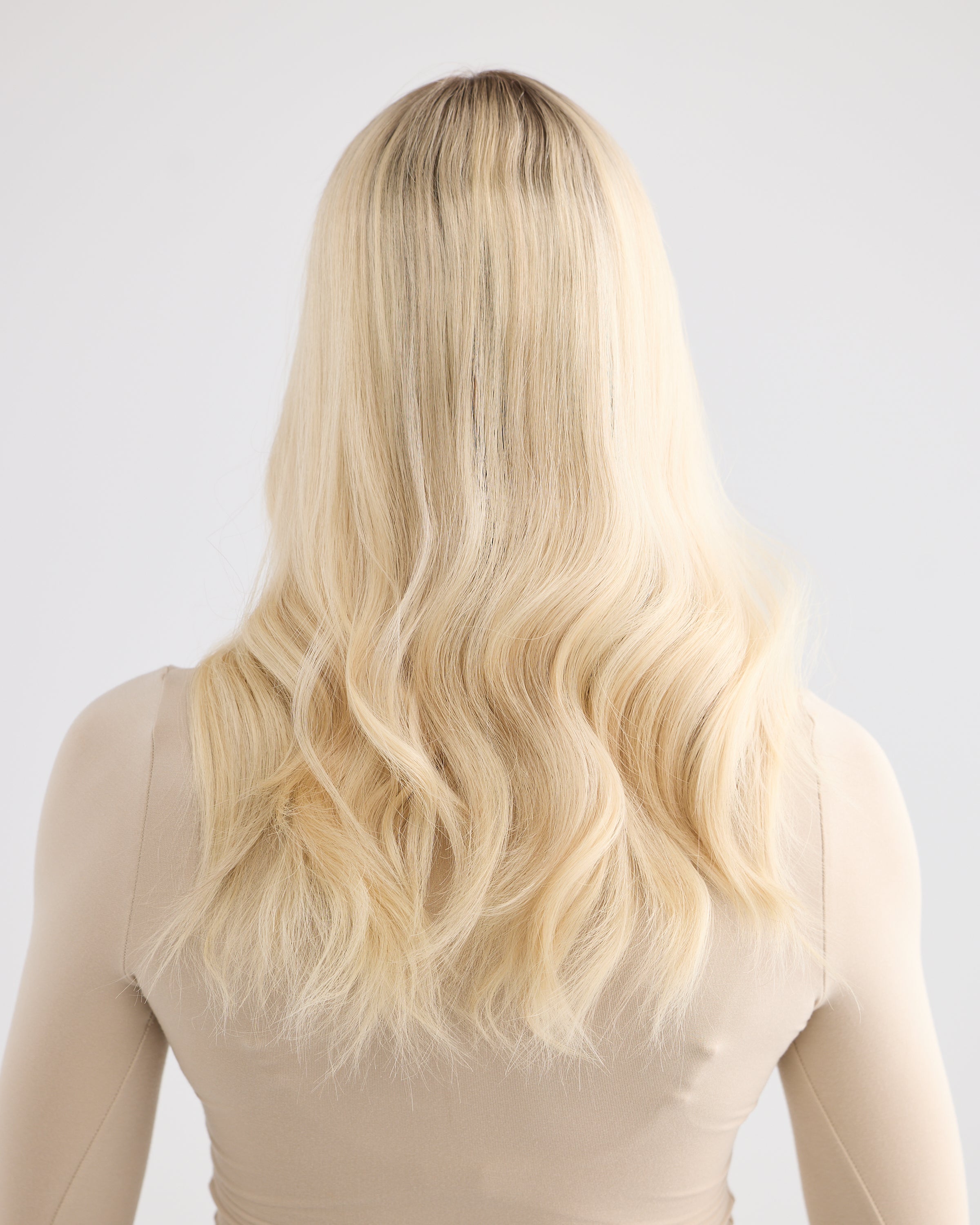 ICY ROOTED BLONDE // LACE TOPPER // 20 INCHES // 8x8 CAP