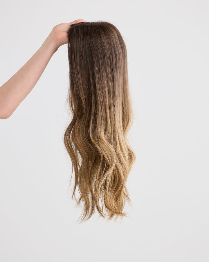 MOCHA BALAYAGE // LACE TOPPER // 20 INCHES // 8x8 CAP