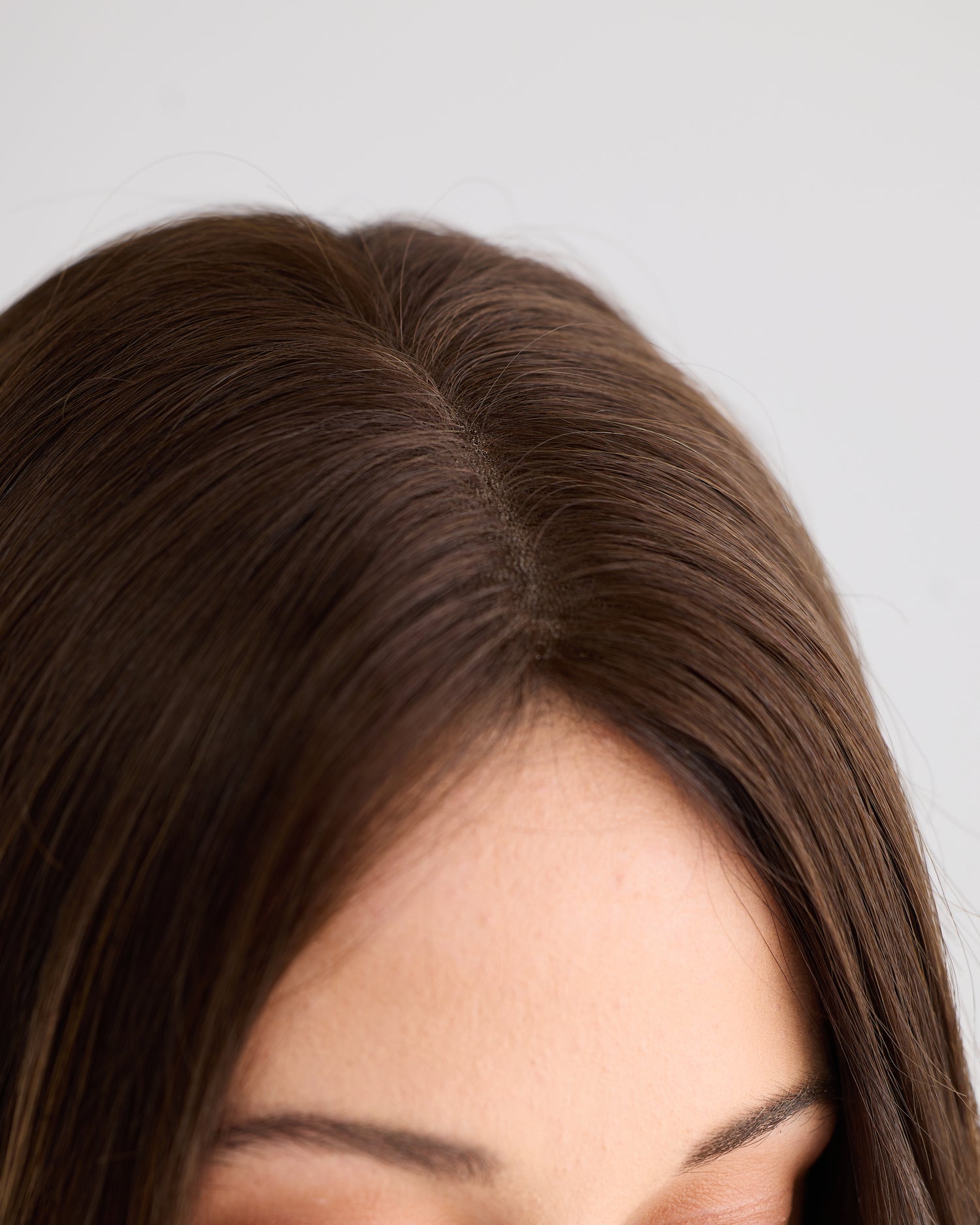 SOFT HIGHLIGHTED BRUNETTE // LACE TOPPER // 16 INCHES // 8x8 CAP