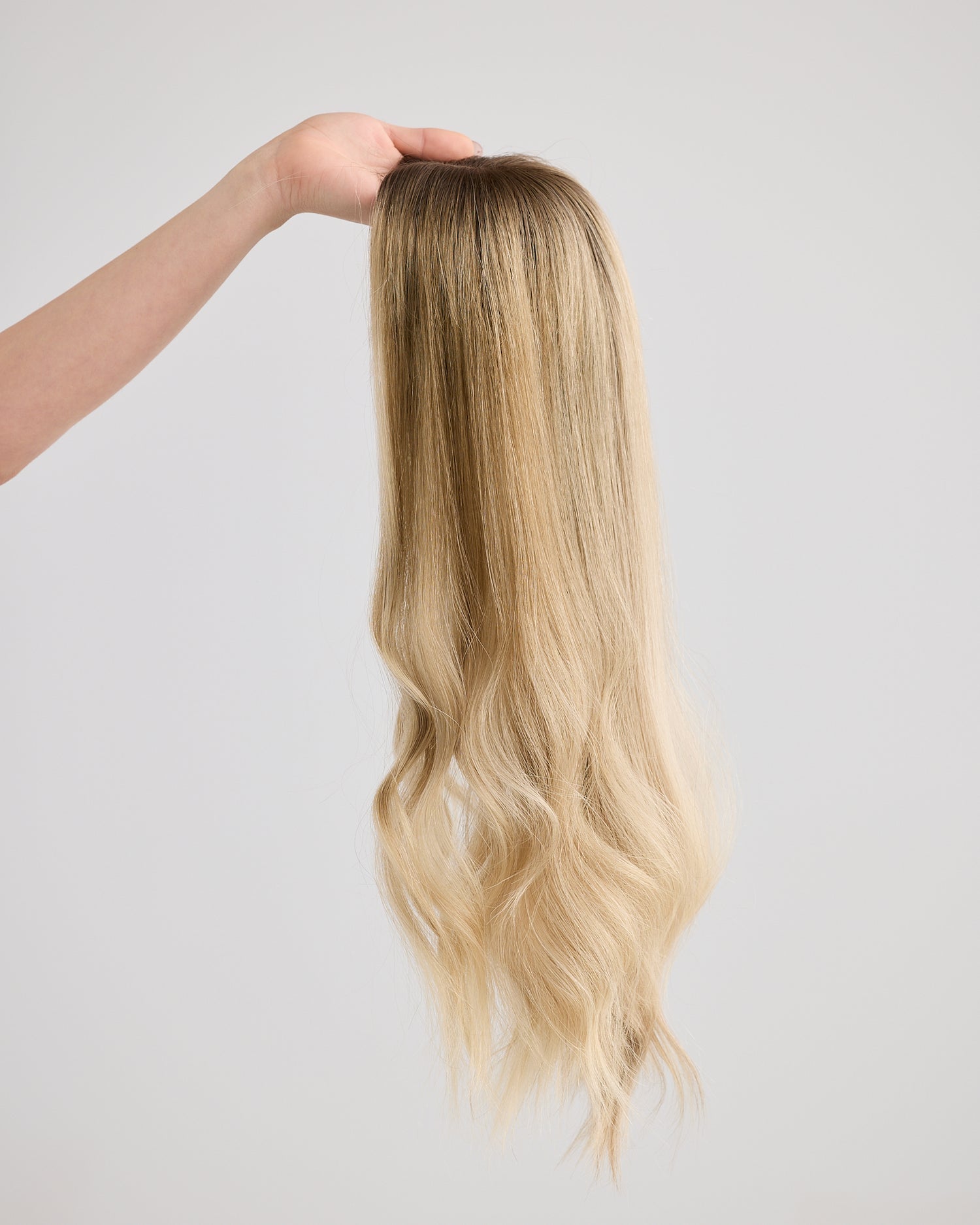 LIGHT DIMENSIONAL BLONDE // LACE TOPPER // 16 INCHES // 7x7 CAP