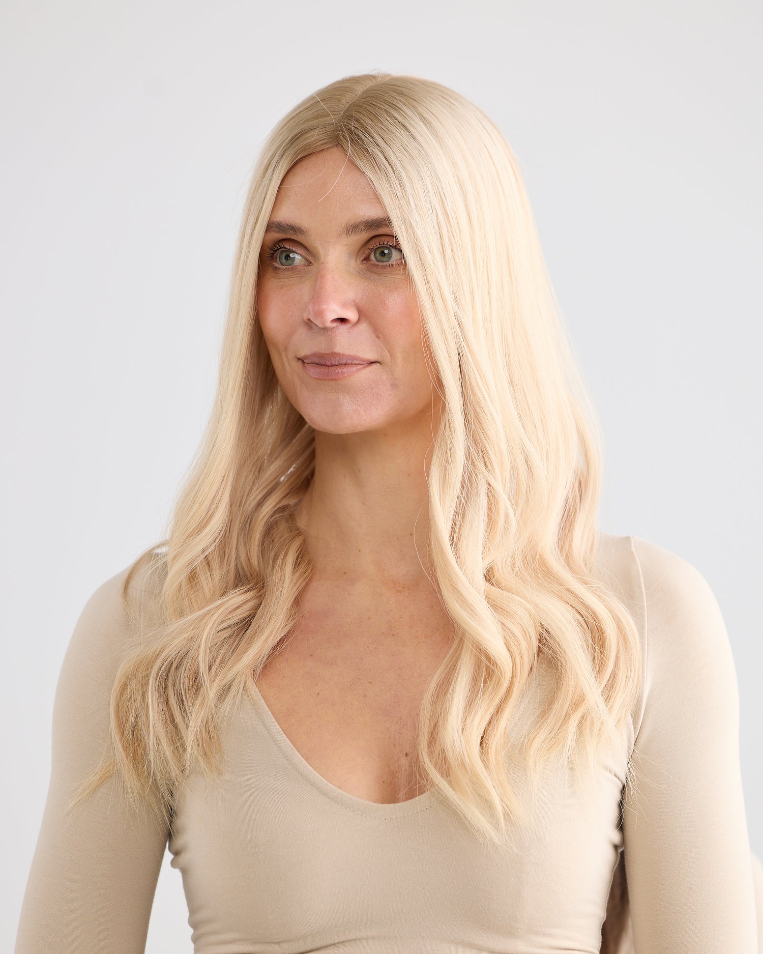 BARELY BLONDE // LACE TOPPER // 20 INCHES // 7x7 CAP