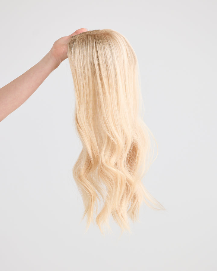 BARELY BLONDE // LACE TOPPER // 20 INCHES // 7x7 CAP