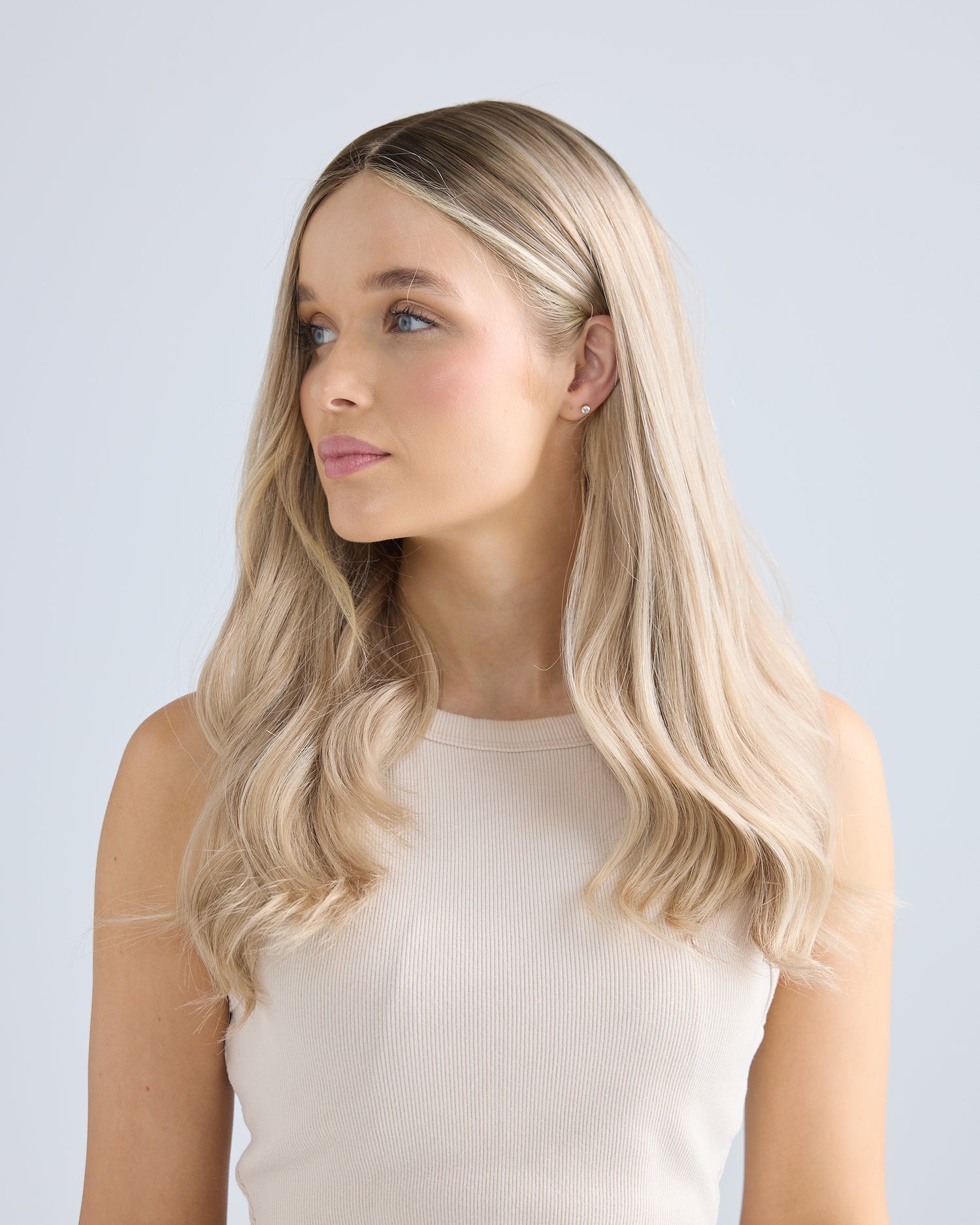 LIGHT BLONDE BALAYAGE // TOPPER // 20 INCHES // 8X8S CAP