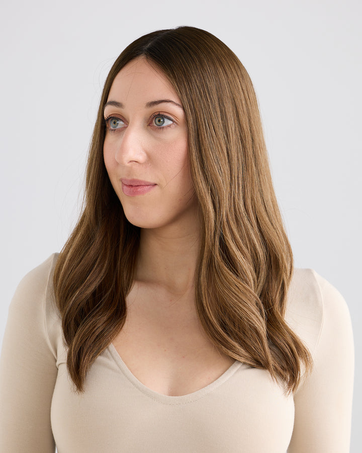 DREAMY BALAYAGE BRUNETTE // TOPPER // 18 INCHES // 7x7 CAP