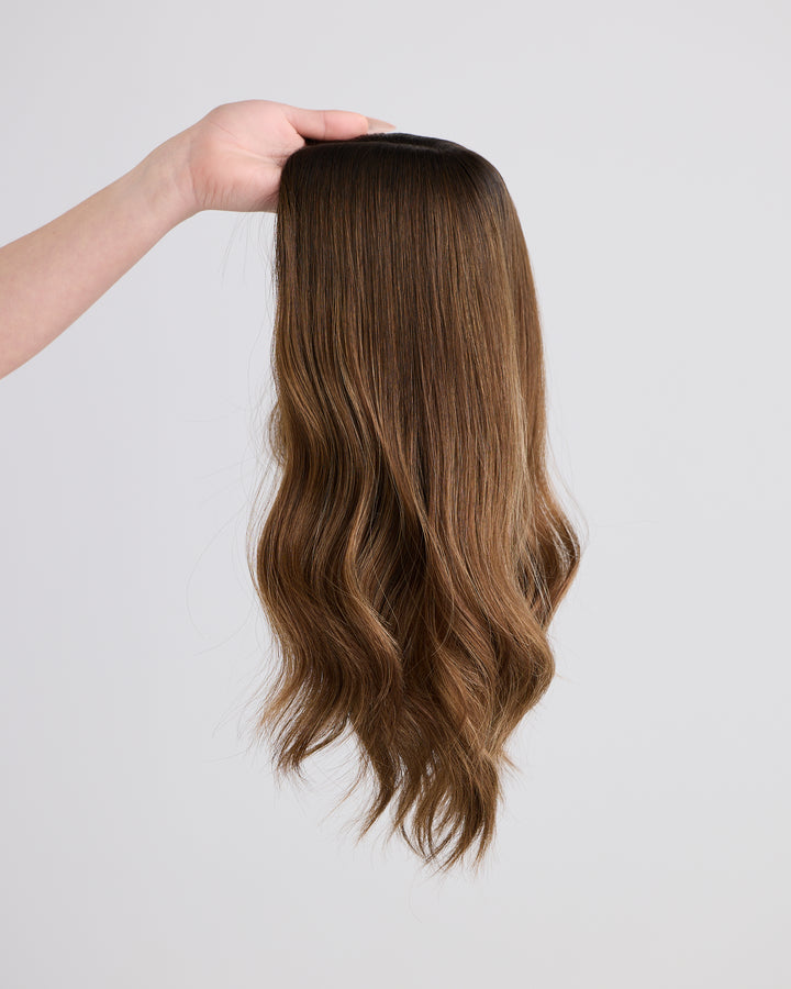 DREAMY BALAYAGE BRUNETTE // TOPPER // 16 INCHES // 8x8 CAP