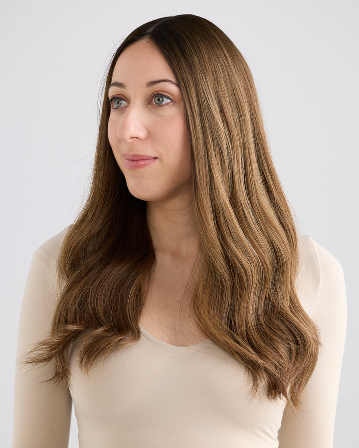 DREAMY BALAYAGE BRUNETTE // TOPPER // 22 INCHES // 8x8 CAP