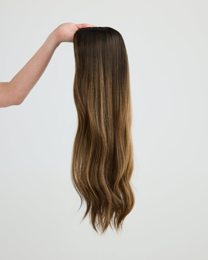 DREAMY BALAYAGE BRUNETTE // TOPPER // 24 INCHES // 8x8 CAP