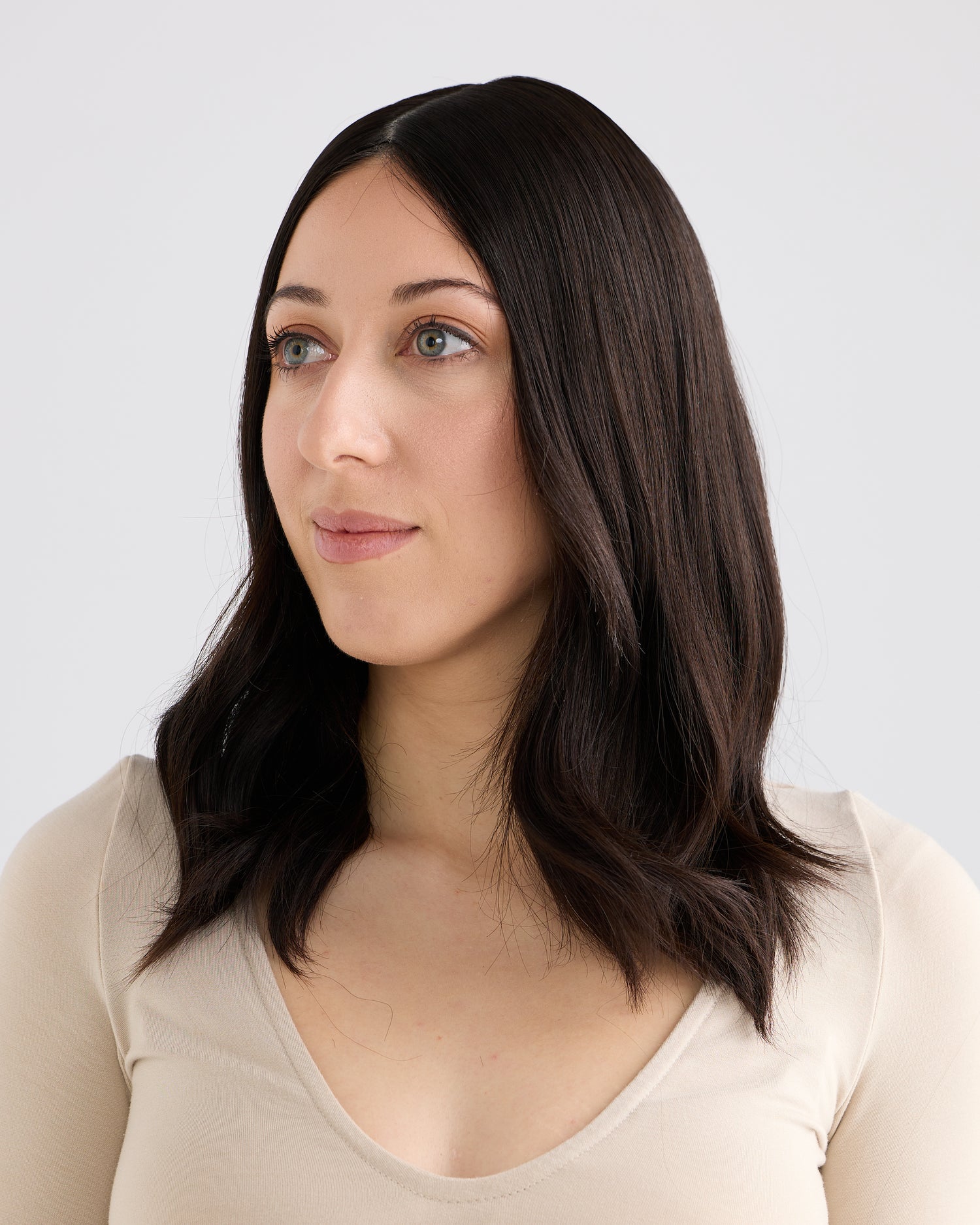 NATURAL BLACK // TOPPER // 16 INCHES