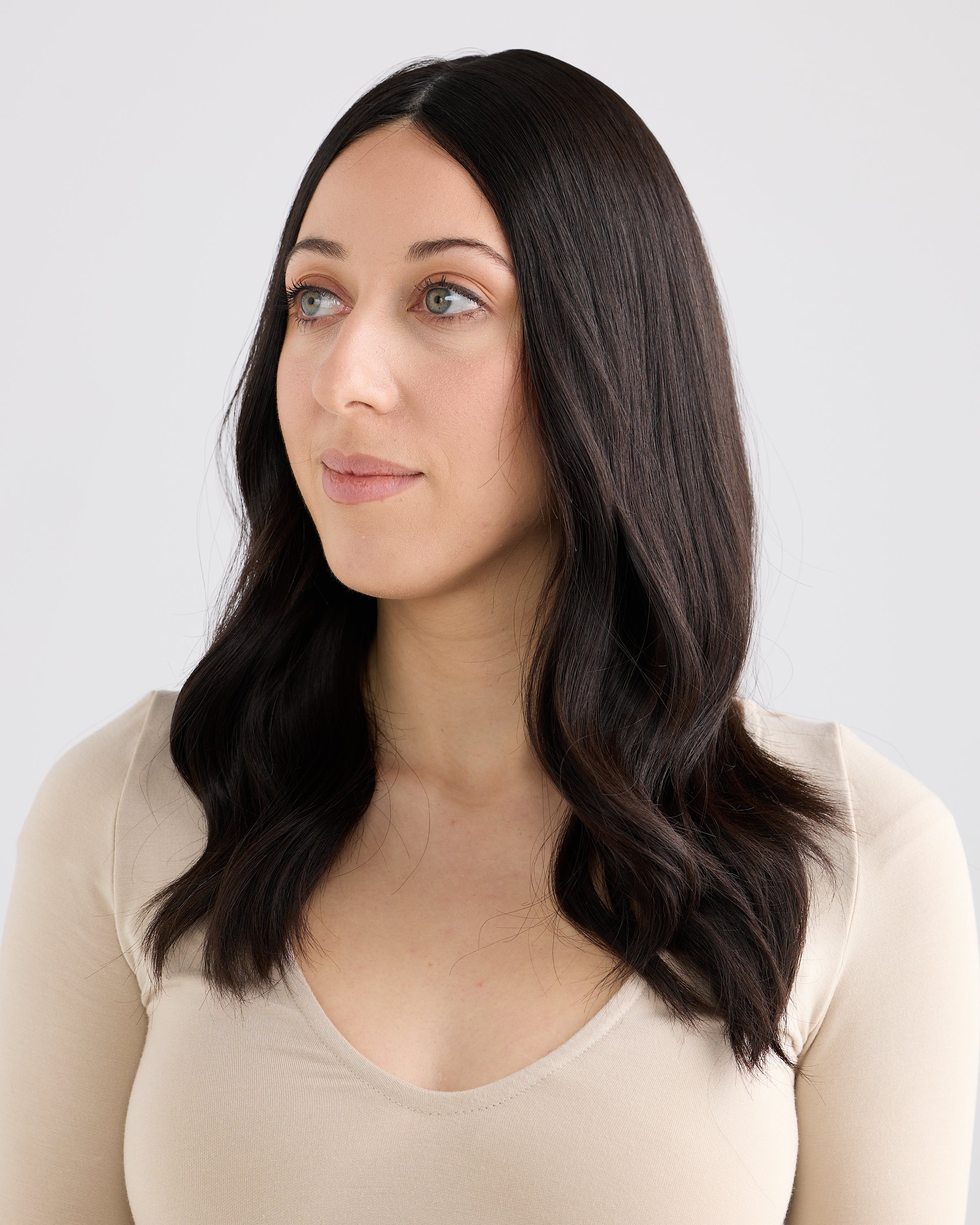 NATURAL BLACK // SILK TOPPER // 18 INCHES
