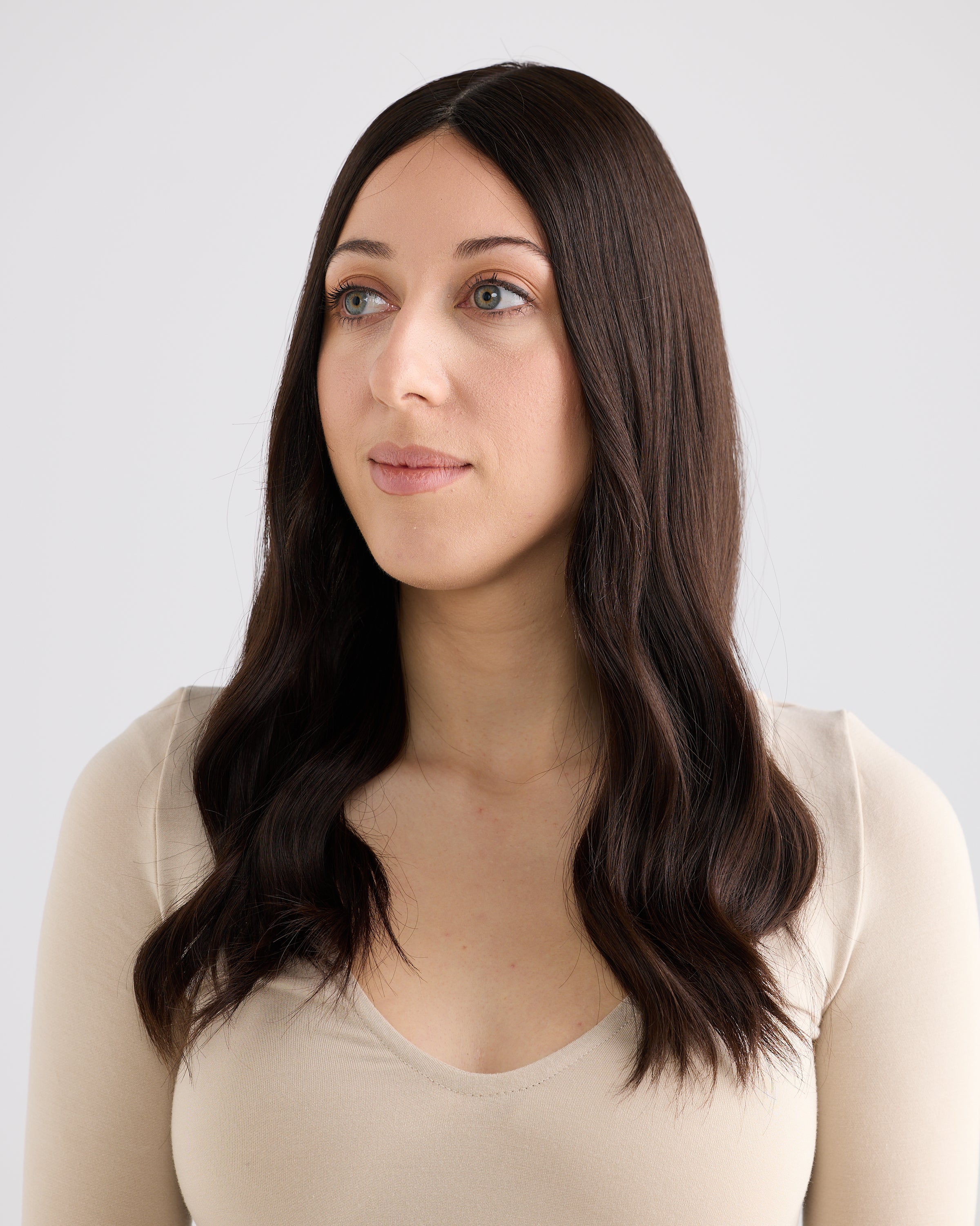 NATURAL DARKEST BRUNETTE // SILK TOPPER // 20 INCHES