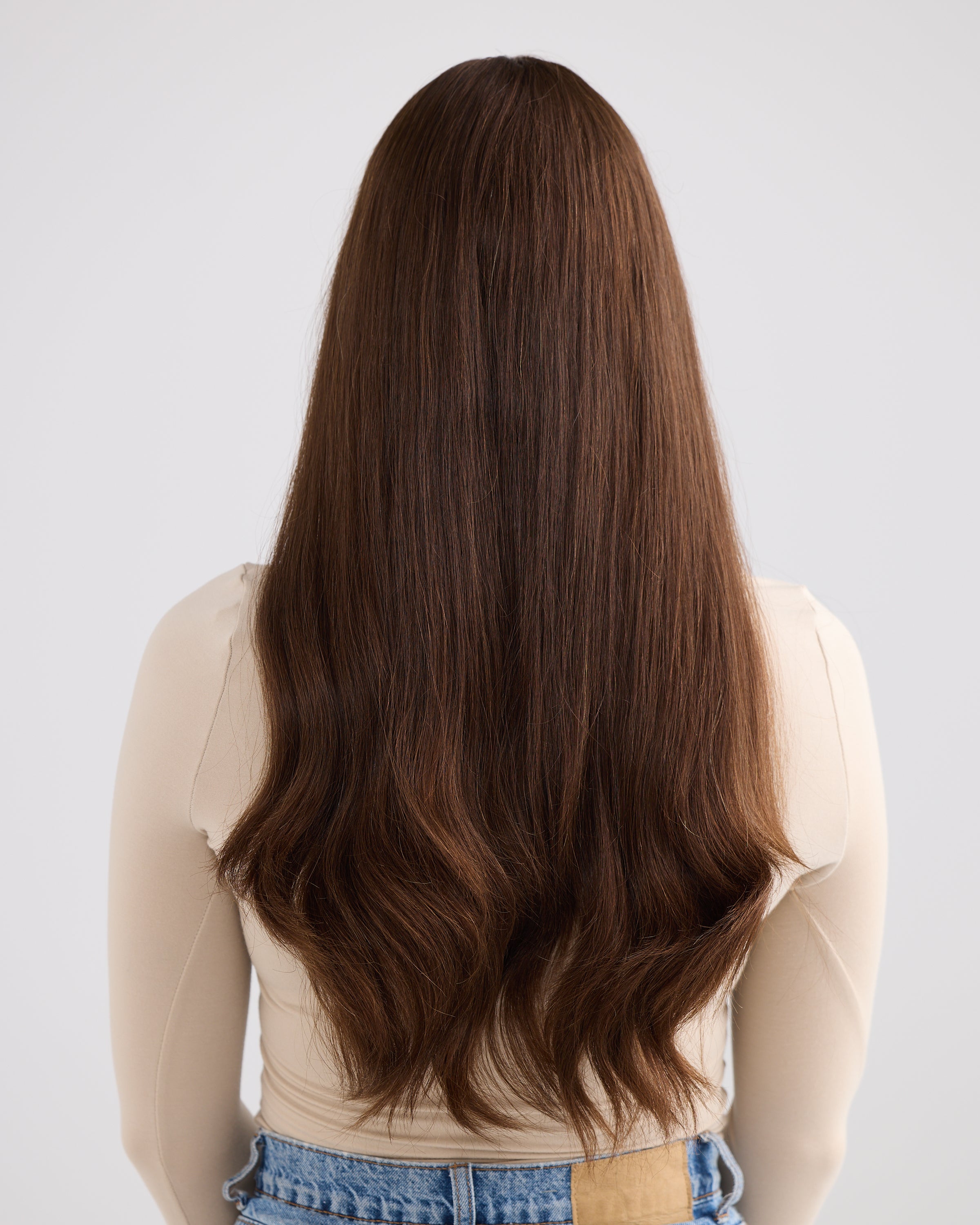 NATURAL LIGHT DEEP BRUNETTE // SILK TOPPER // 24 INCHES // 8x8 CAP