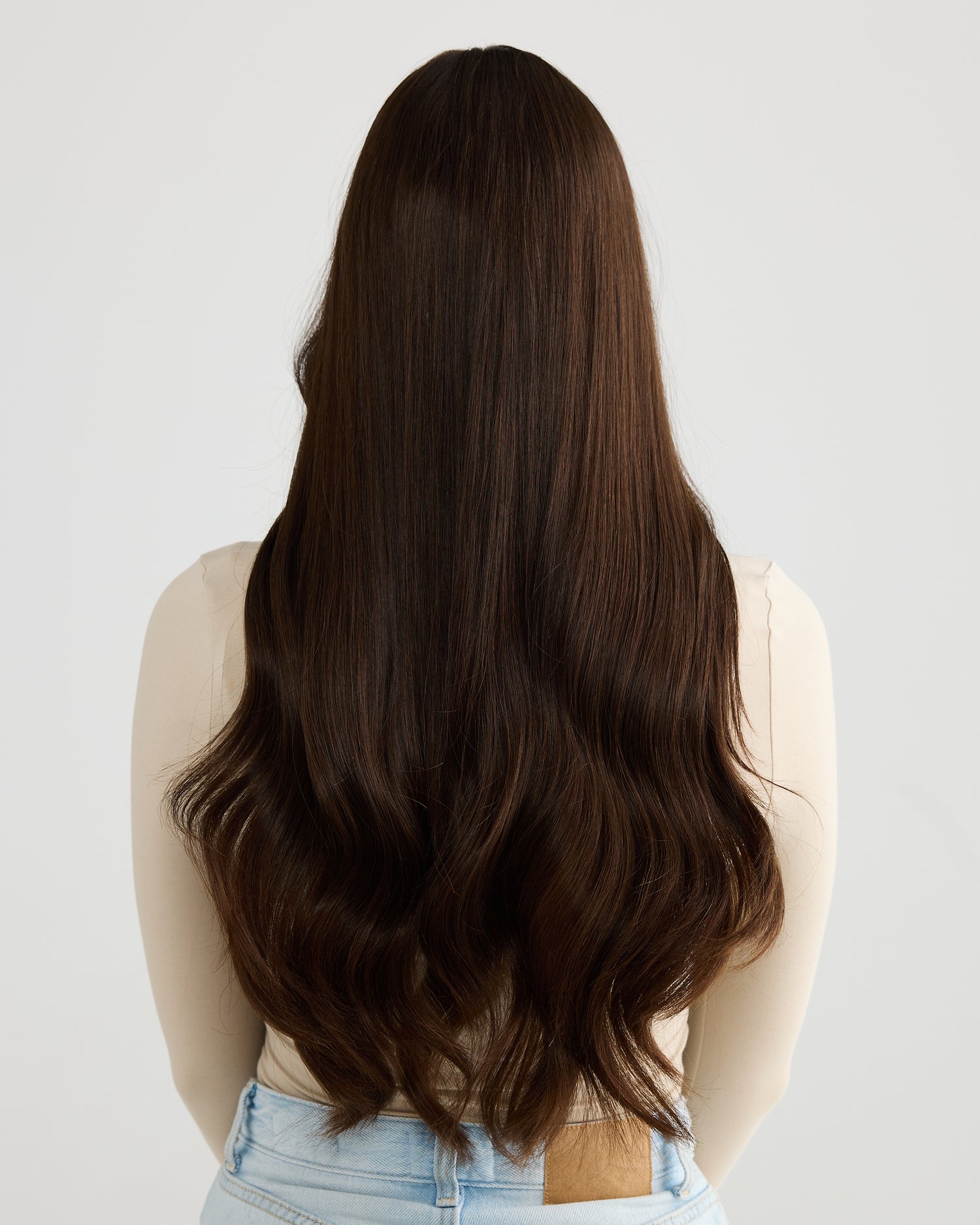 NATURAL DEEP BRUNETTE // TOPPER // 26 INCHES // 8x8 CAP