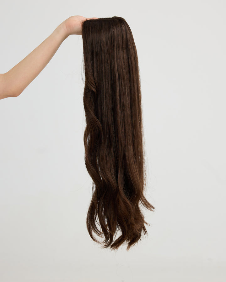 NATURAL DEEP BRUNETTE // TOPPER // 26 INCHES // 8x8 CAP