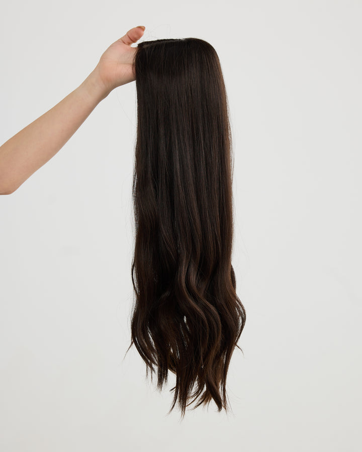 NATURAL DARKEST BRUNETTE // TOPPER // 22 INCHES // 8x8 CAP