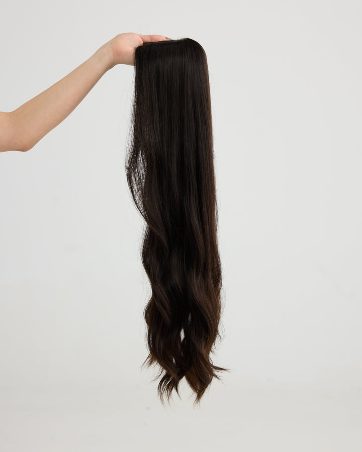 NATURAL DARKEST BRUNETTE // TOPPER // 26 INCHES // 8x8 CAP