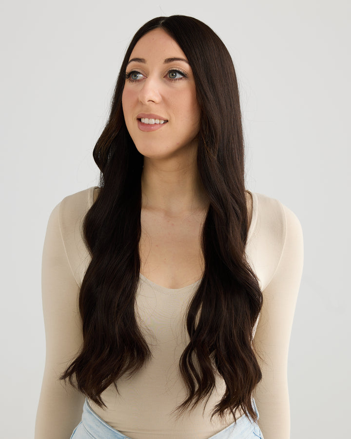 NATURAL DARKEST BRUNETTE // TOPPER // 26 INCHES // 8x8 CAP