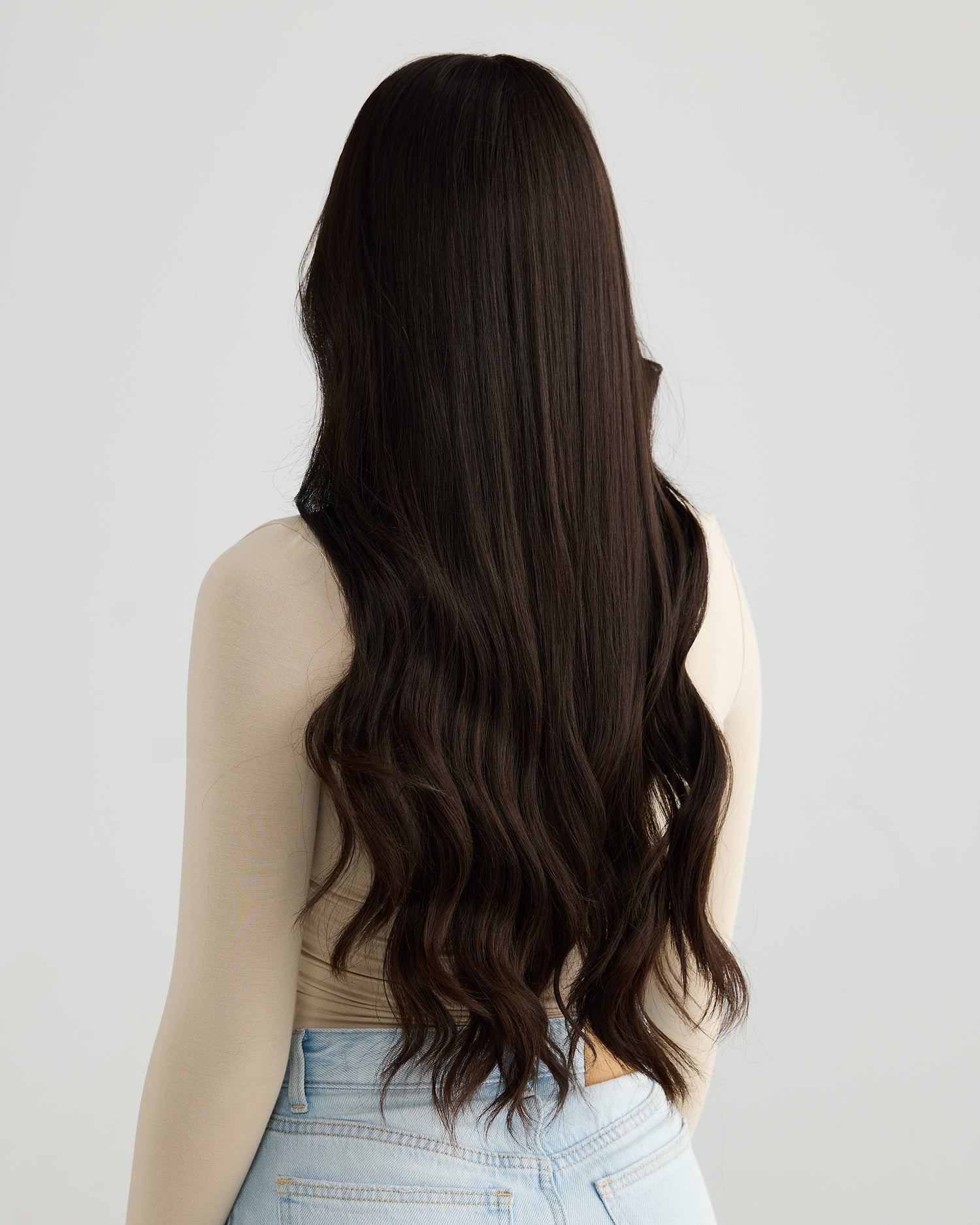 NATURAL DARKEST BRUNETTE // TOPPER // 26 INCHES // 8x8 CAP