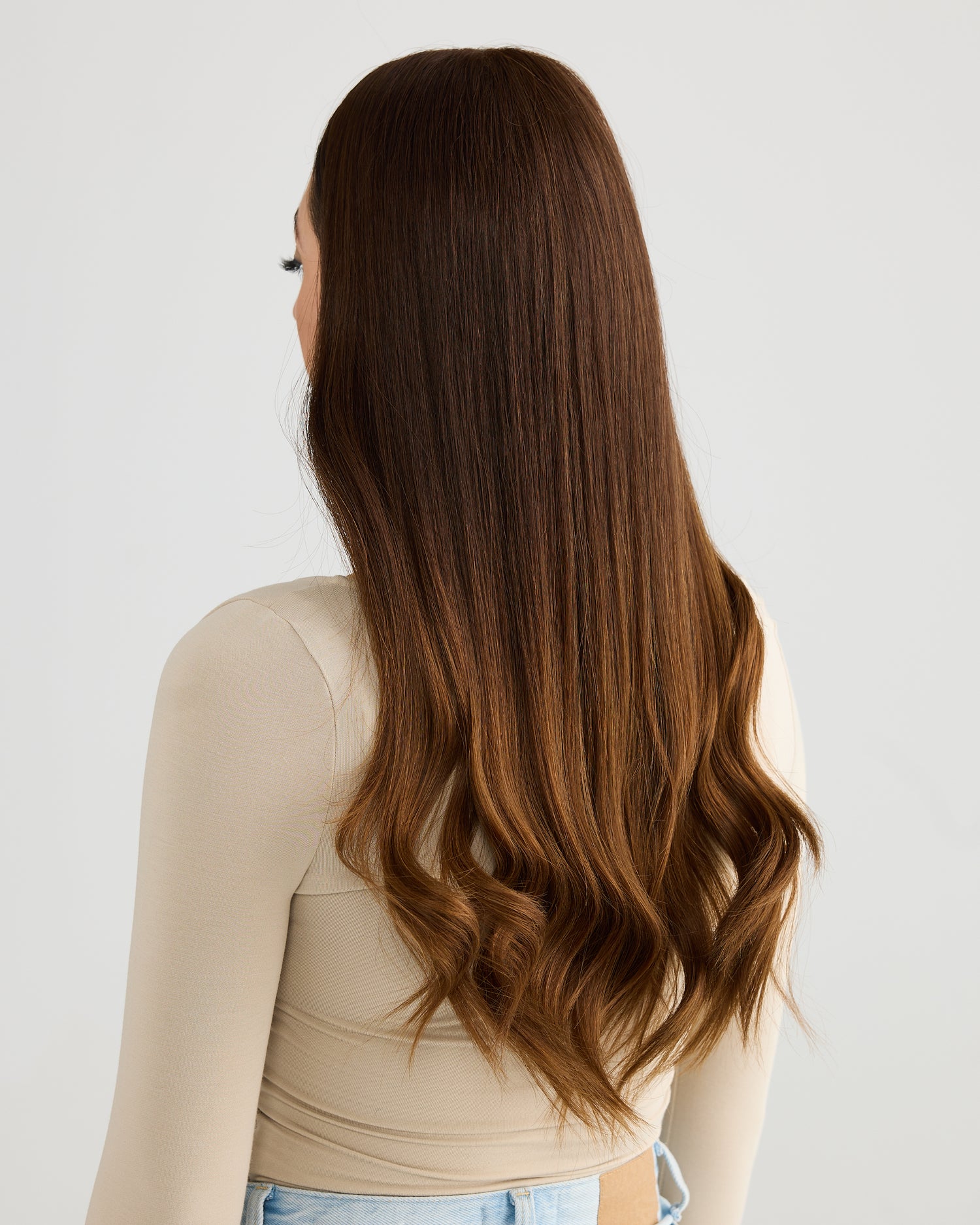 DARK GOLDEN BRUNETTE // TOPPER // 24 INCHES // 8x8 CAP