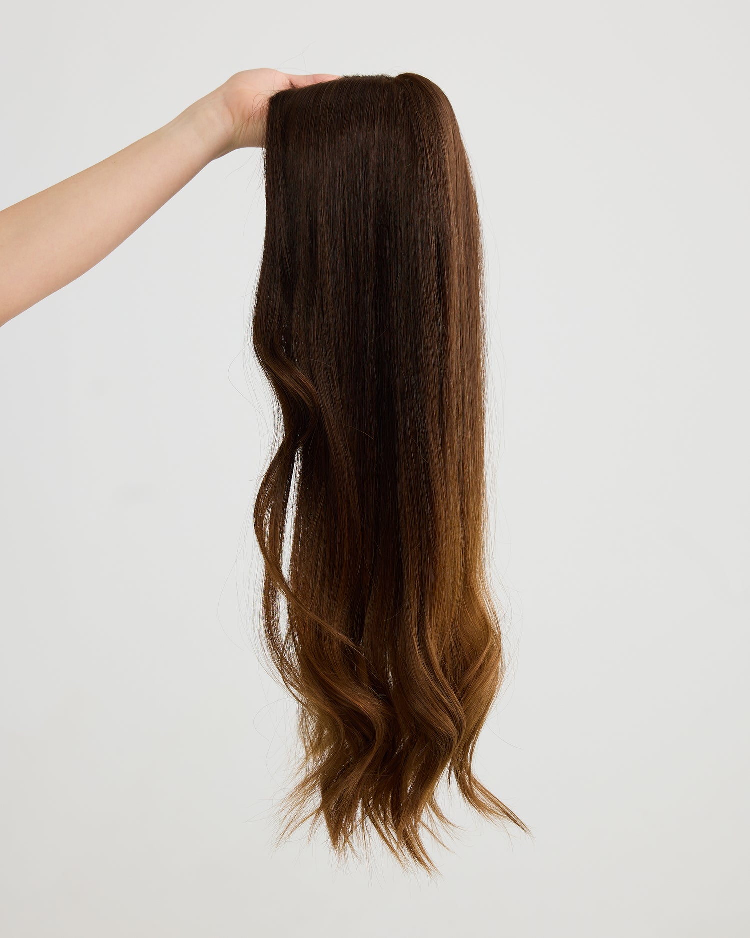 DARK GOLDEN BRUNETTE // TOPPER // 24 INCHES // 8x8 CAP