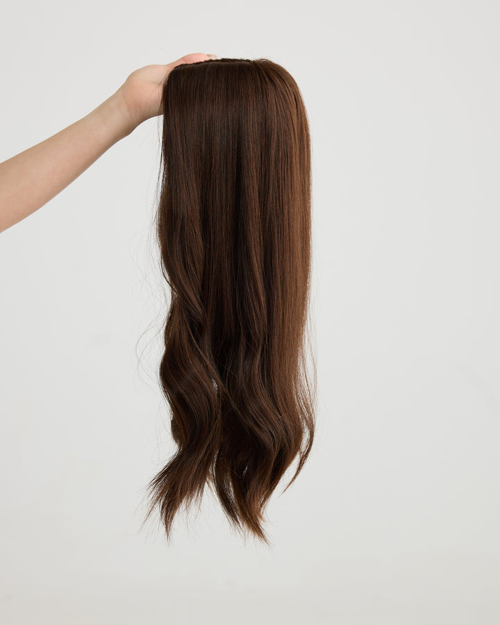 NATURAL RICH BRUNETTE // TOPPER // 20 INCHES // 8x8 CAP