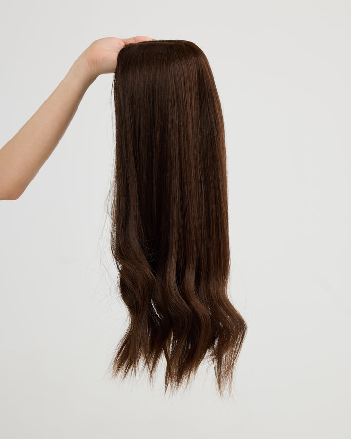 NATURAL RICH BRUNETTE // TOPPER // 22 INCHES // 8x8 CAP