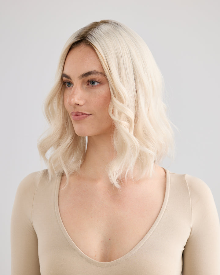 WHITE BLONDE  // TOPPER // 14 INCHES // 8x8 CAP