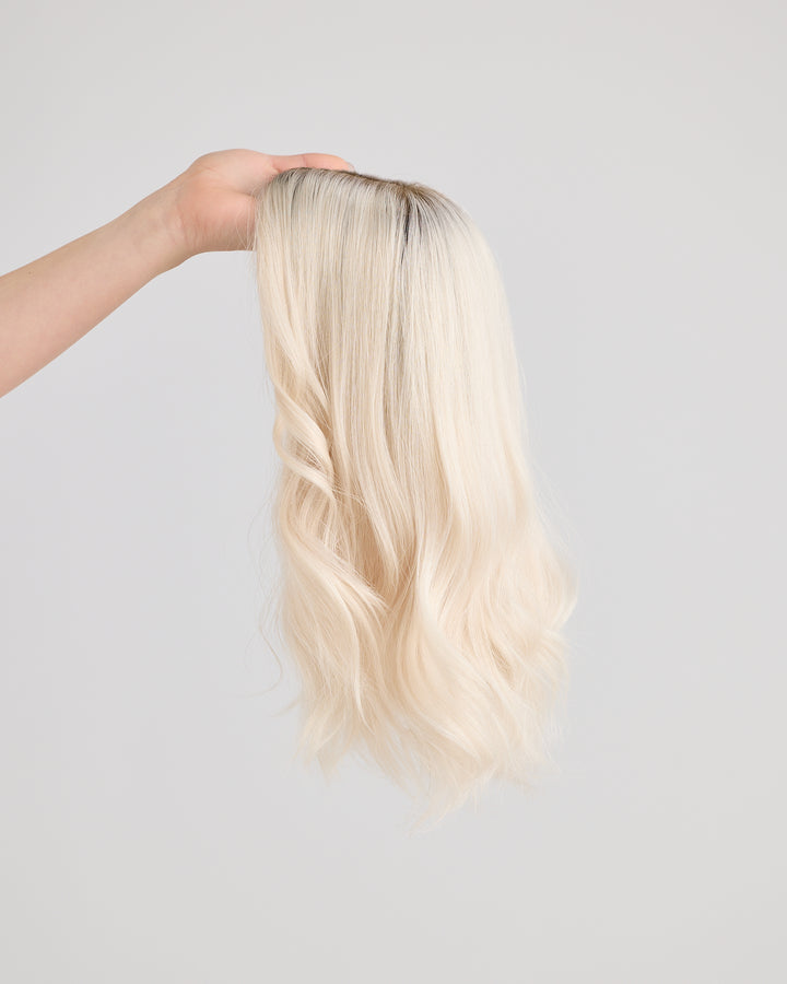 WHITE BLONDE  // TOPPER // 14 INCHES // 8x8 CAP