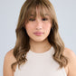 DIMENSIONAL LIGHT BRUNETTE WITH BANGS // LUXE WIG // 20 INCHES // M CAP