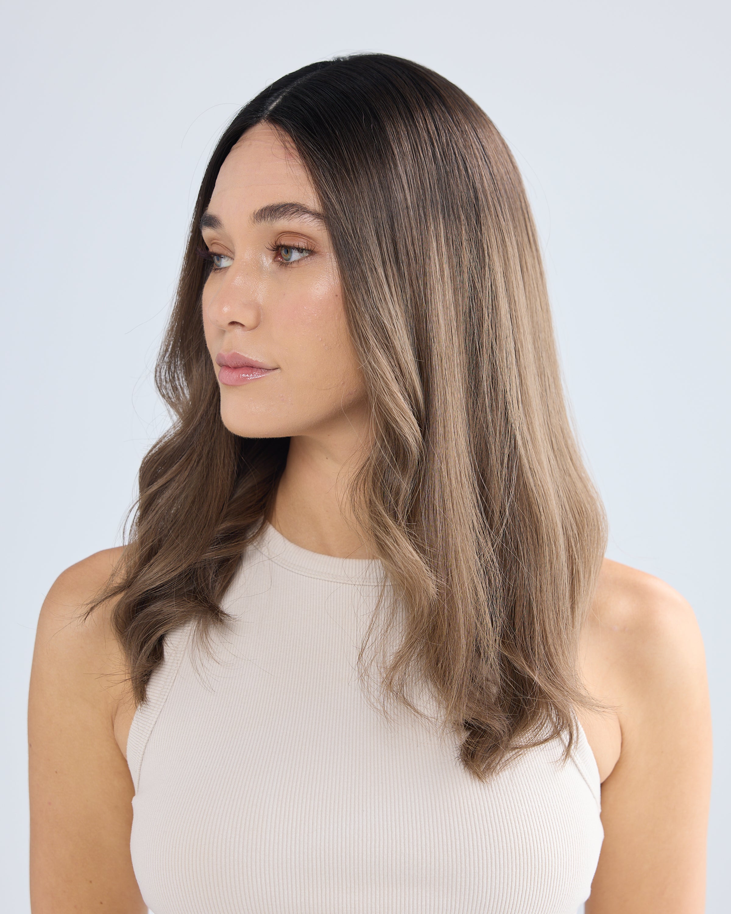 ASH BRUNETTE MELT // GAME CHANGER WIG // 20 INCHES // M CAP