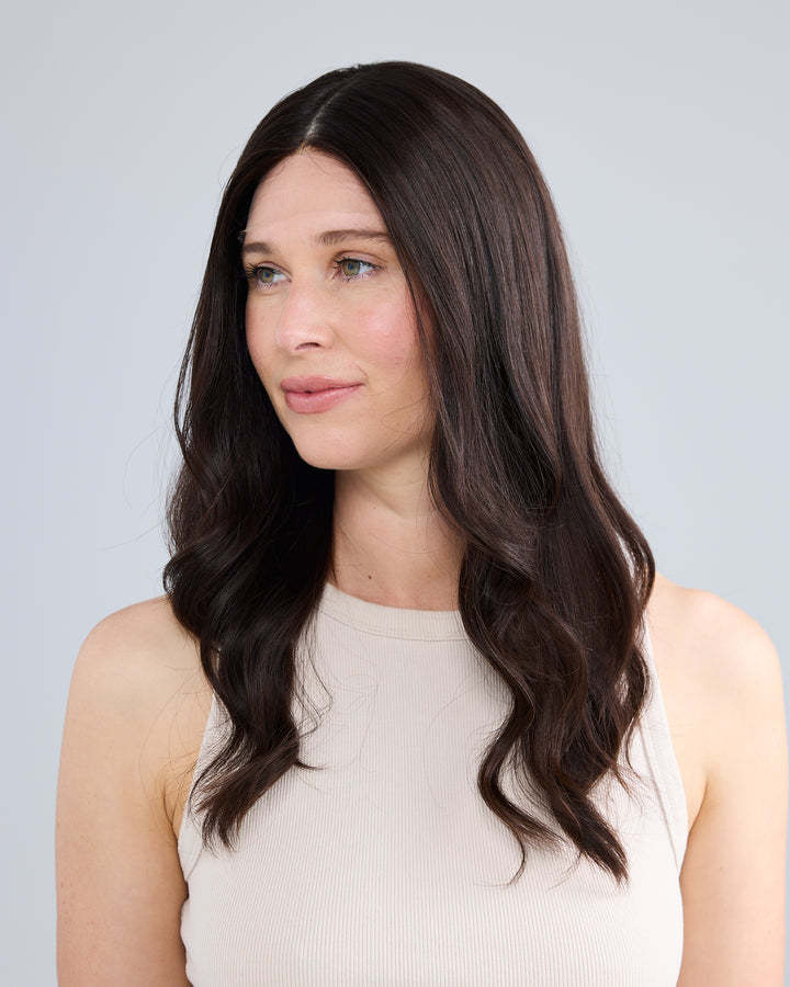 NATURAL DARKEST BRUNETTE // GAME CHANGER WIG // 22 INCHES // M CAP